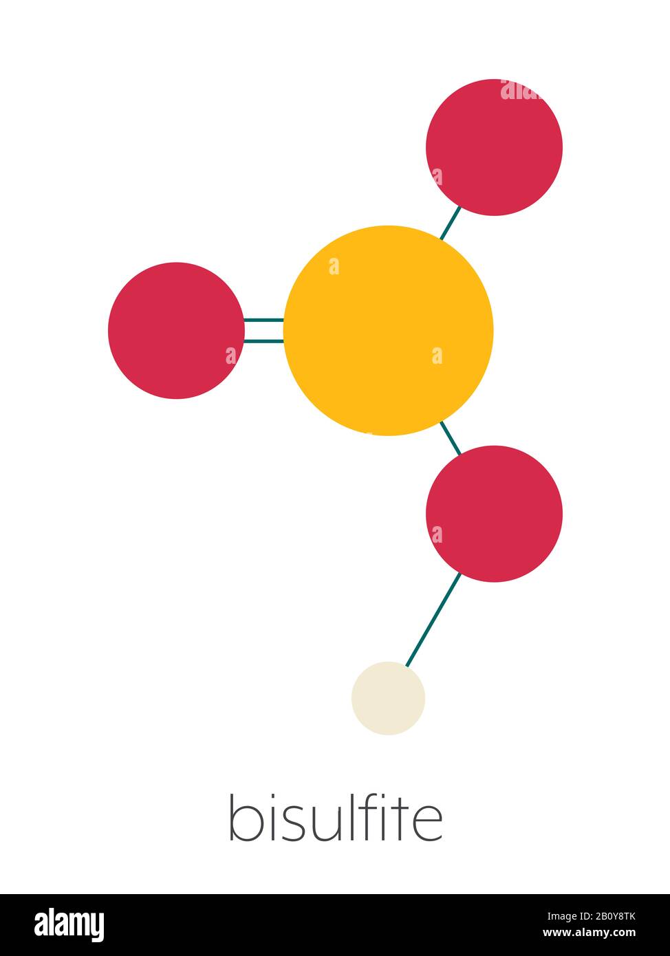 Structure chimique de l'anion bisulfite, illustration Banque D'Images