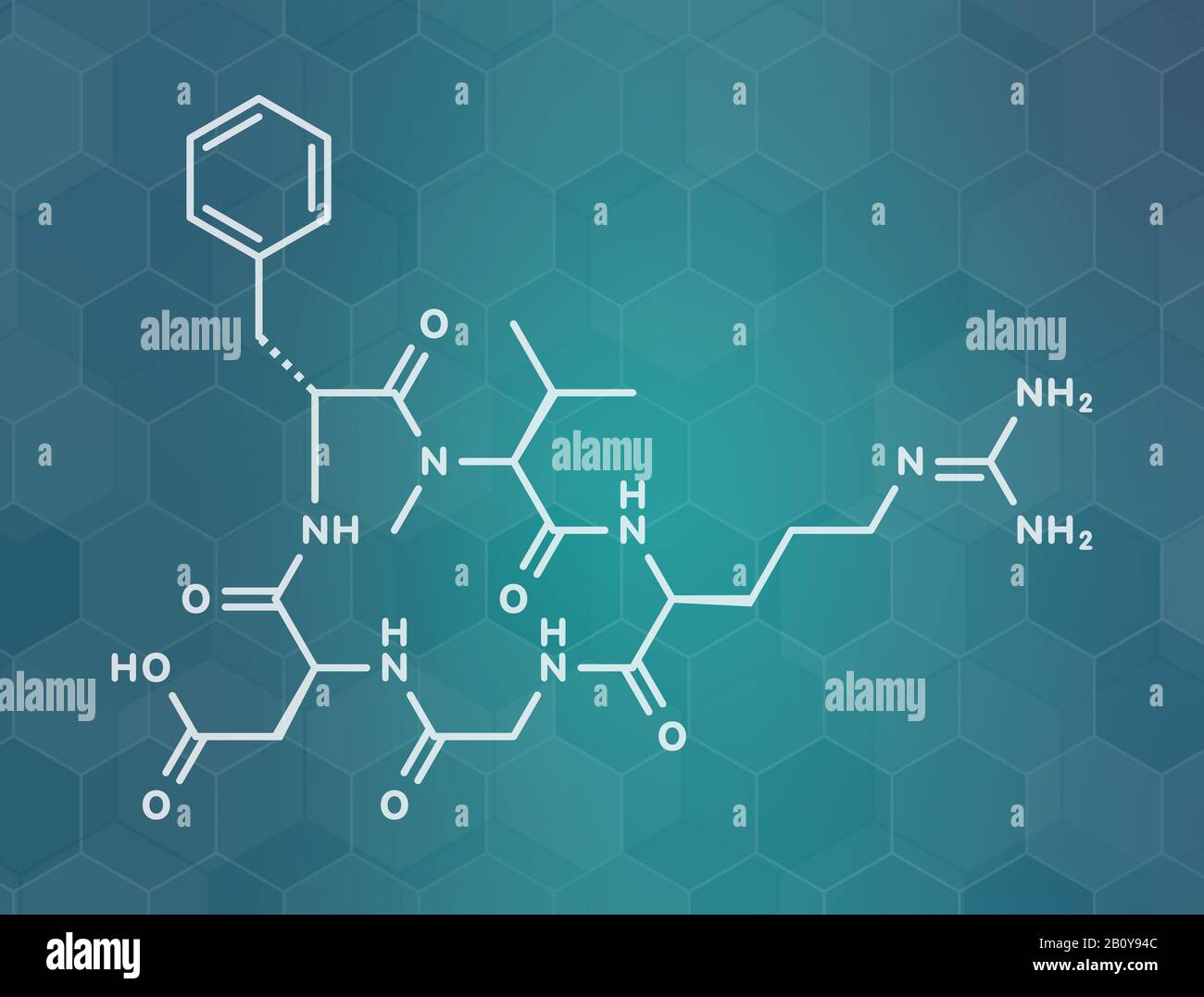 Molécule de médicament contre le cancer Cilengitide, illustration Banque D'Images