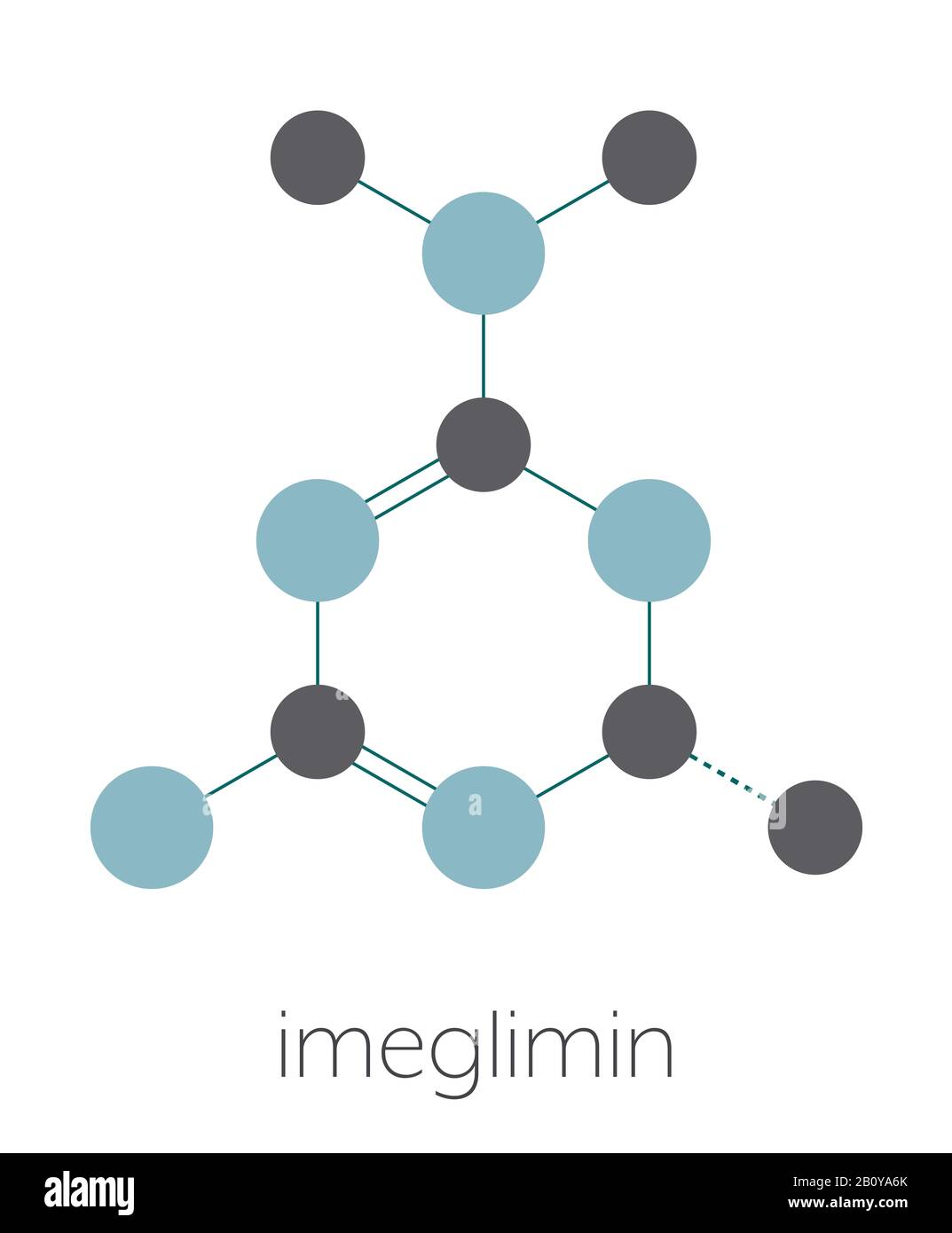 Molécule de médicament contre le diabète d'Imeglimin, illustration Banque D'Images