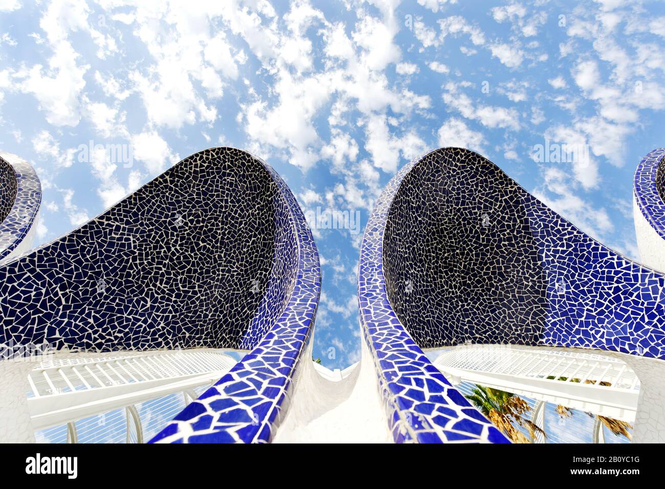 Entrée, l'Umbracle, Ciudad de las Artes y las Ciencias, Valencia, Espagne, Banque D'Images