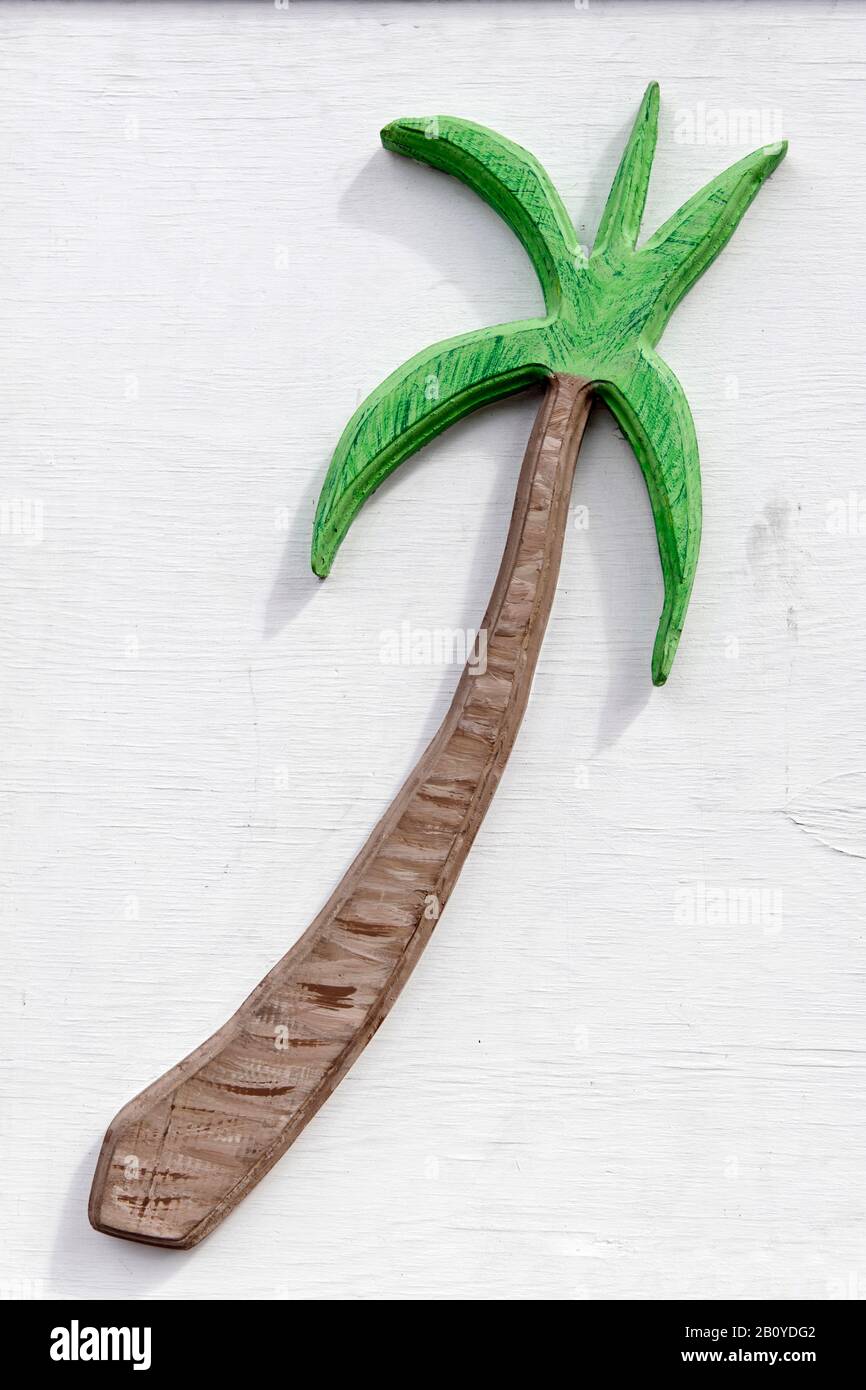 Palm Symbol, Lummus Park, Ocean Drive, Miami Beach Art Deco District, Floride, États-Unis, Banque D'Images