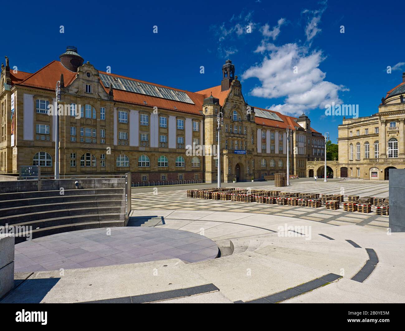 Art Collection Chemnitz À Theaterplatz, Saxe, Allemagne, Banque D'Images