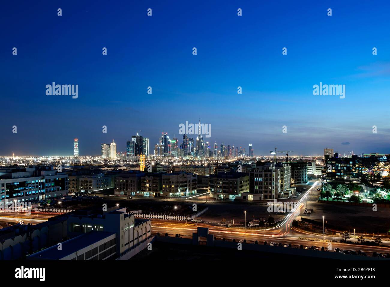 Horizon du quartier financier de Dubaï, Dubaï, Émirats arabes Unis, Banque D'Images