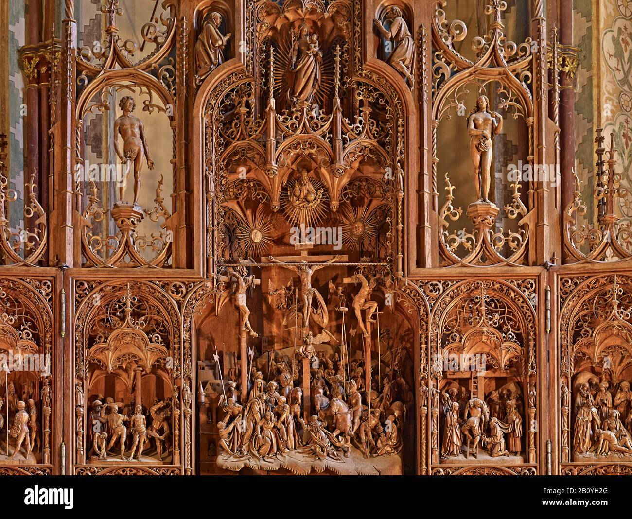 Détail de l'autel sculpté de Bordesholmer dans la cathédrale Saint-Petri au Schleswig, dans le district de Schleswig-Flensburg, Schleswig-Holstein, Allemagne, Banque D'Images
