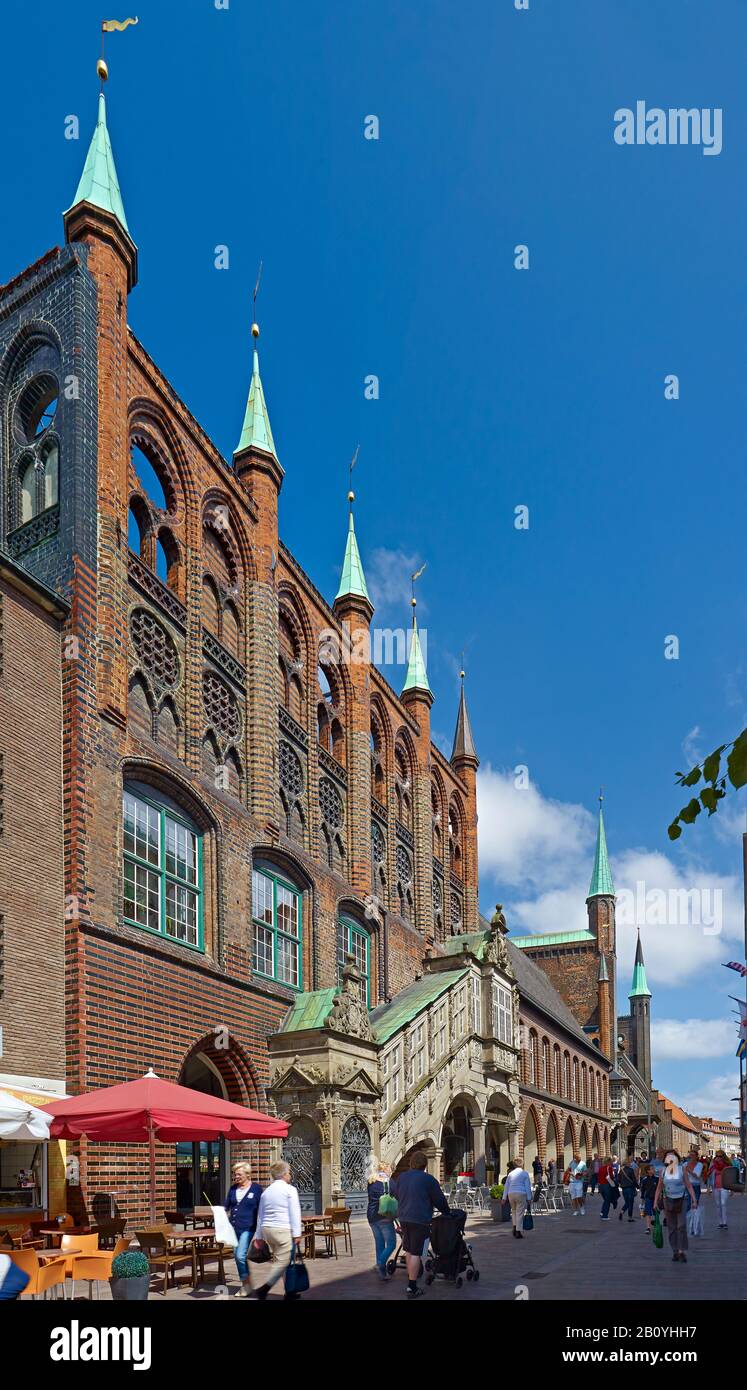 Hôtel De Ville, Ville Hanséatique De Lübeck, Schleswig-Holstein, Allemagne, Banque D'Images