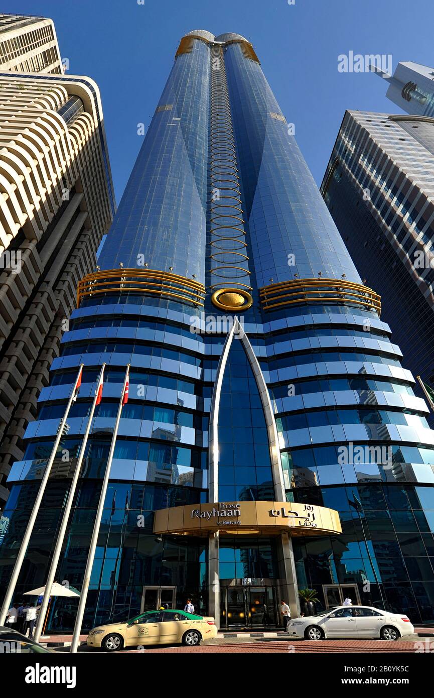 Rose RAYHAAN de ROTANA, l'hôtel le plus haut au monde, 333m de haut, 72 étages, 480 chambres et suites, ouverture janvier 2010, Sheikh Zayed Road, quartier financier, Dubaï, Emirats Arabes Unis, Moyen-Orient, Banque D'Images