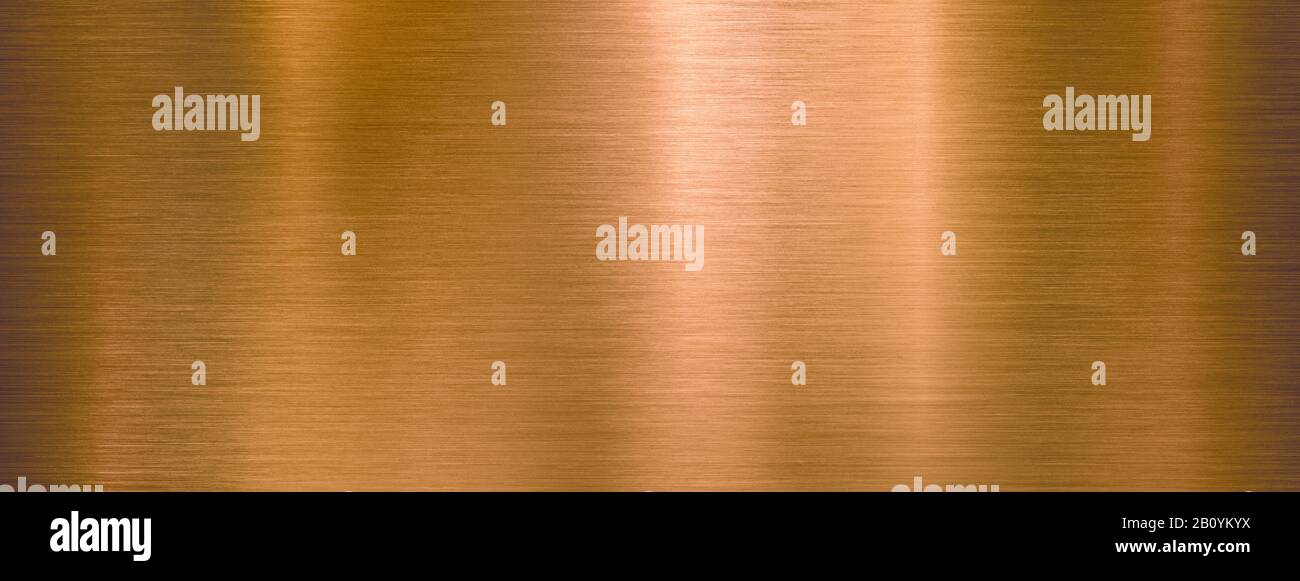 Plaque ou plaque texturée large brossée en bronze ou en cuivre Banque D'Images