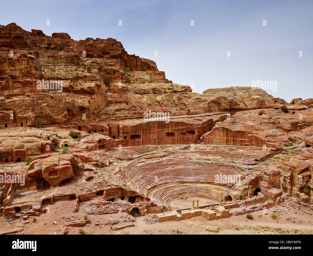 Théâtre romain dans la ville rock de Petra, Jordanie, Moyen-Orient, Banque D'Images