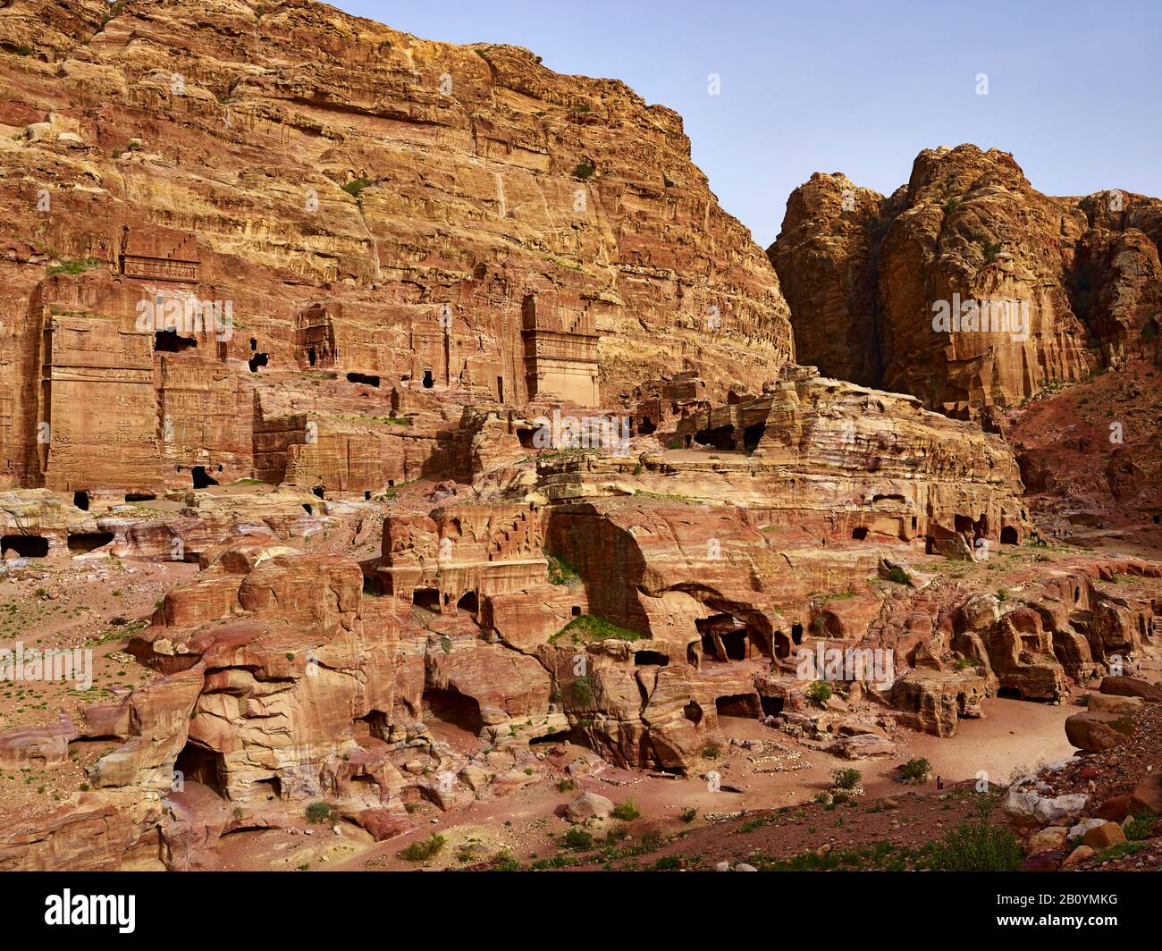 Tombeaux de la Königswand dans la ville rock de Petra, Jordanie, Moyen-Orient, Banque D'Images