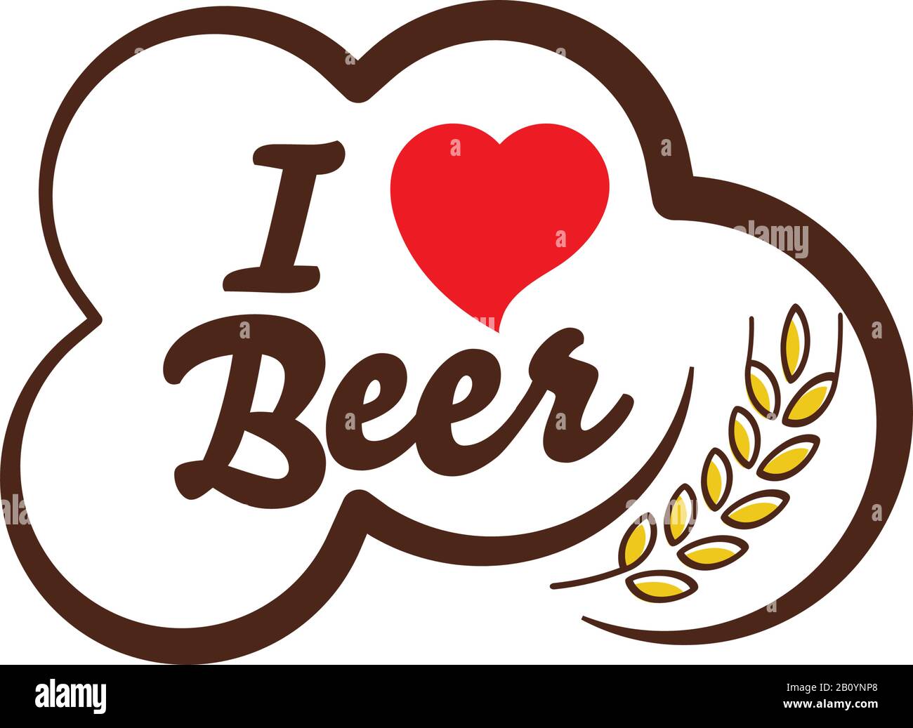 J'adore le modèle de conception d'illustration de Beer Vector Illustration de Vecteur