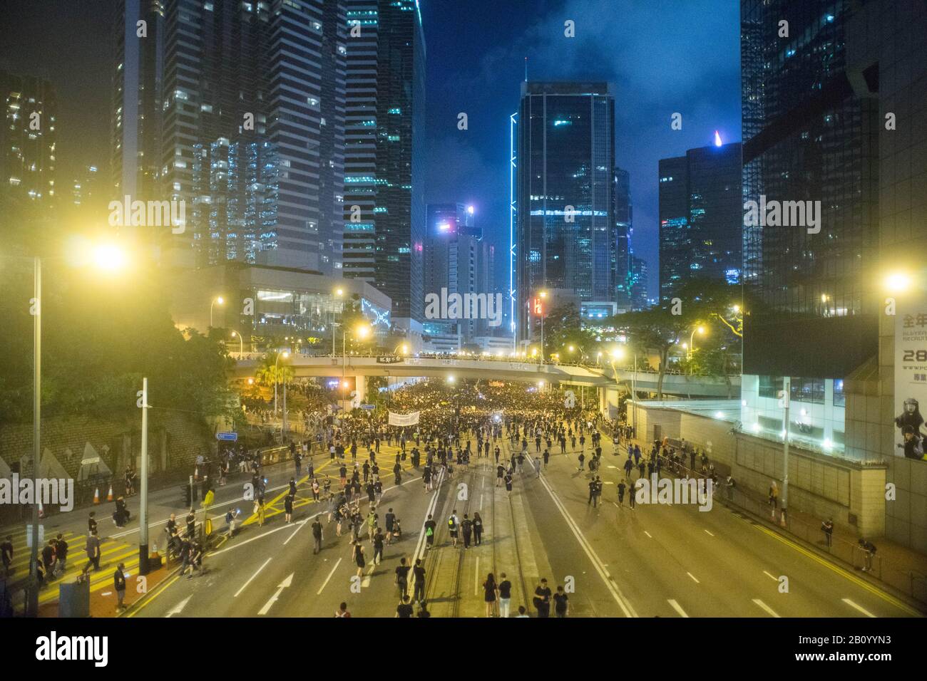 Hong Kong, 16 juin 2019 - Hong Kong proteste contre la loi sur l'extradition. Banque D'Images