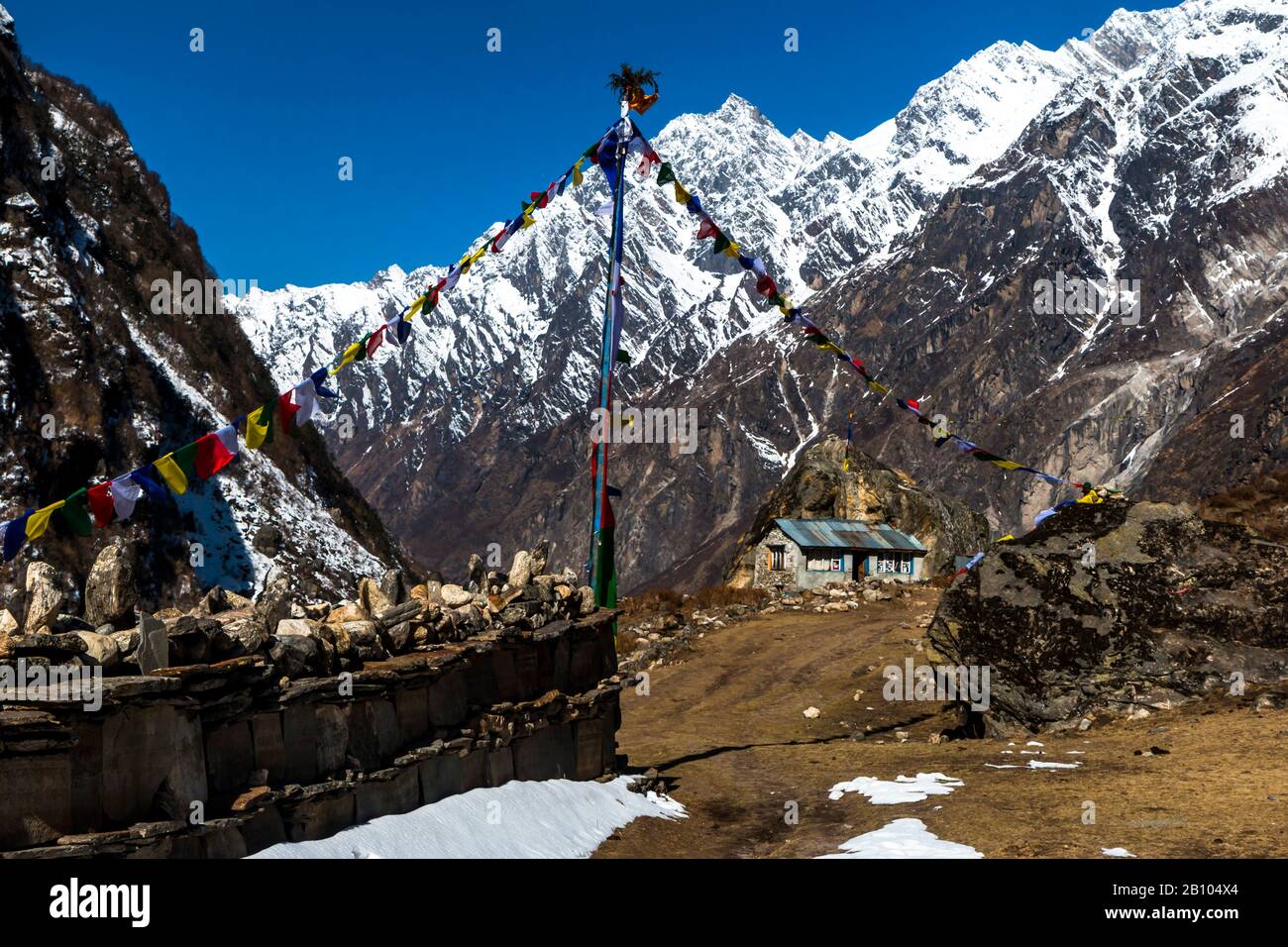 Hard Rock Cafe, Langtang Valley, Rasuwa, Népal Banque D'Images