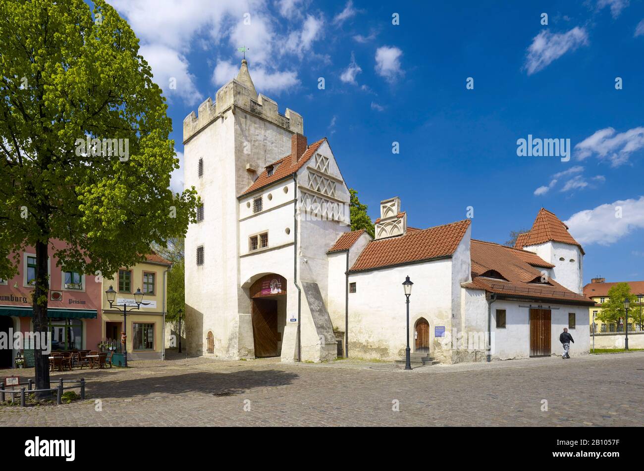 Marientor avec Fanghof et tour fortifiée, fortification de l'ancienne ville à Naumburg, Saxe-Anhalt, Allemagne Banque D'Images