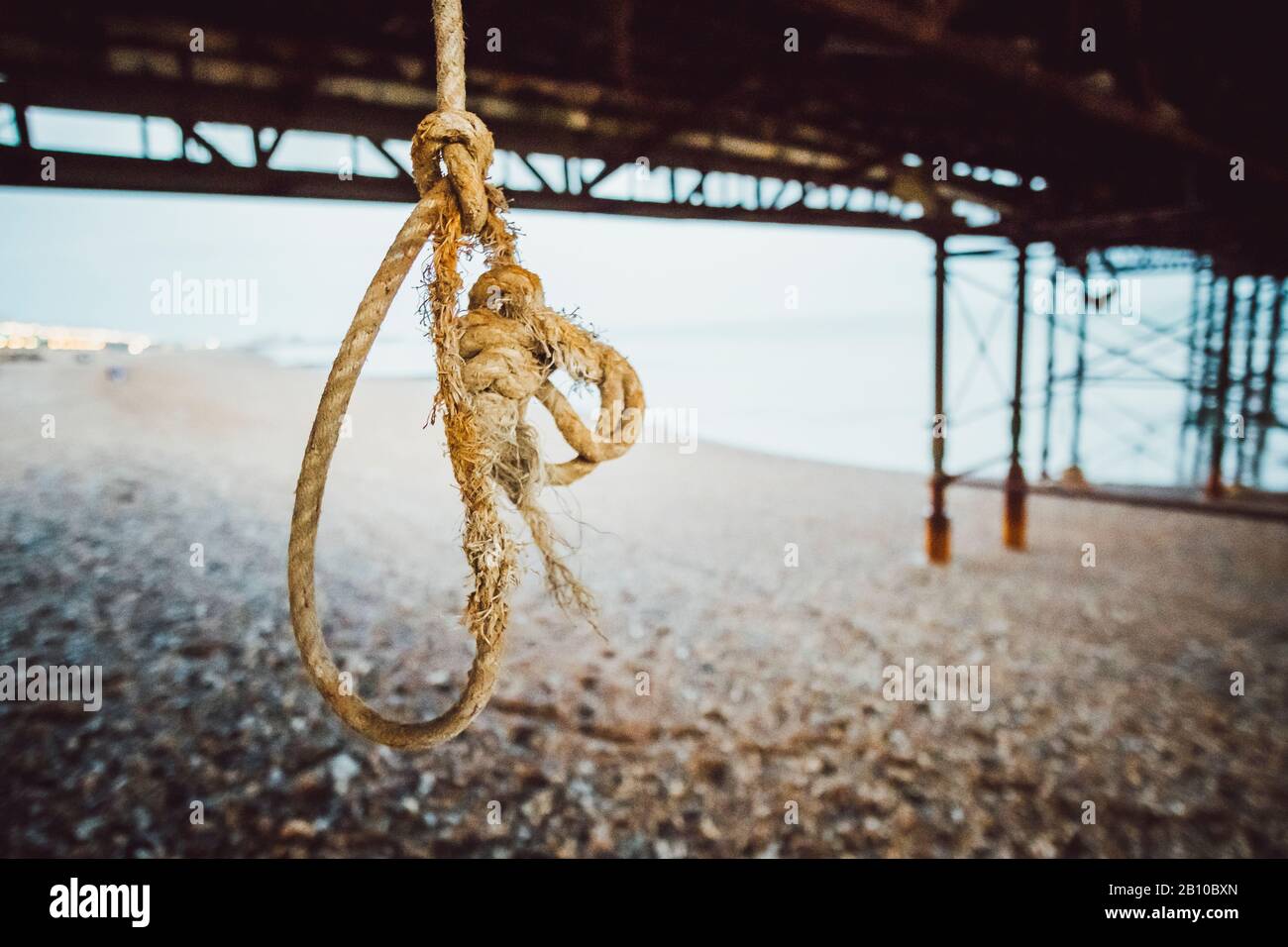 Potence, corde en vertu de pier, Brighton, Angleterre Banque D'Images