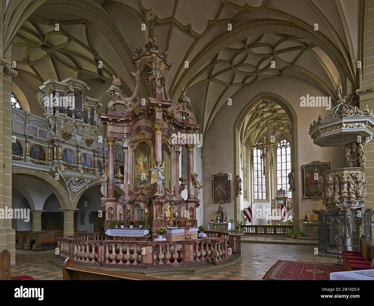 Autel de miséricorde dans l'église de pèlerinage Maria im Sand près de Dettelbach, Basse-Franconie, Bavière, Allemagne Banque D'Images