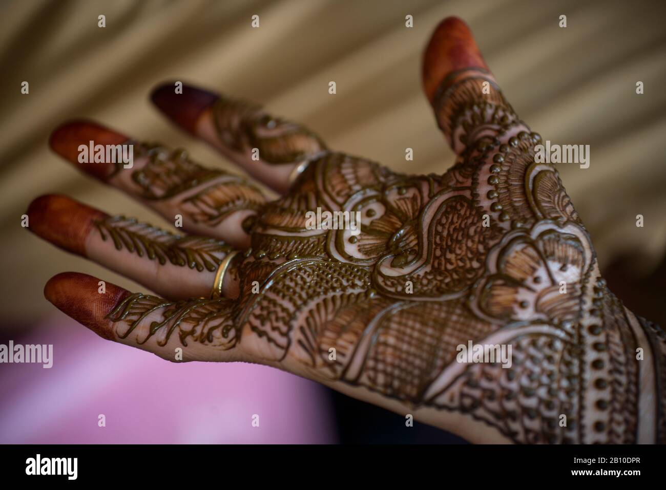 Peinture au henné traditionnel, Jaipur, Inde Banque D'Images