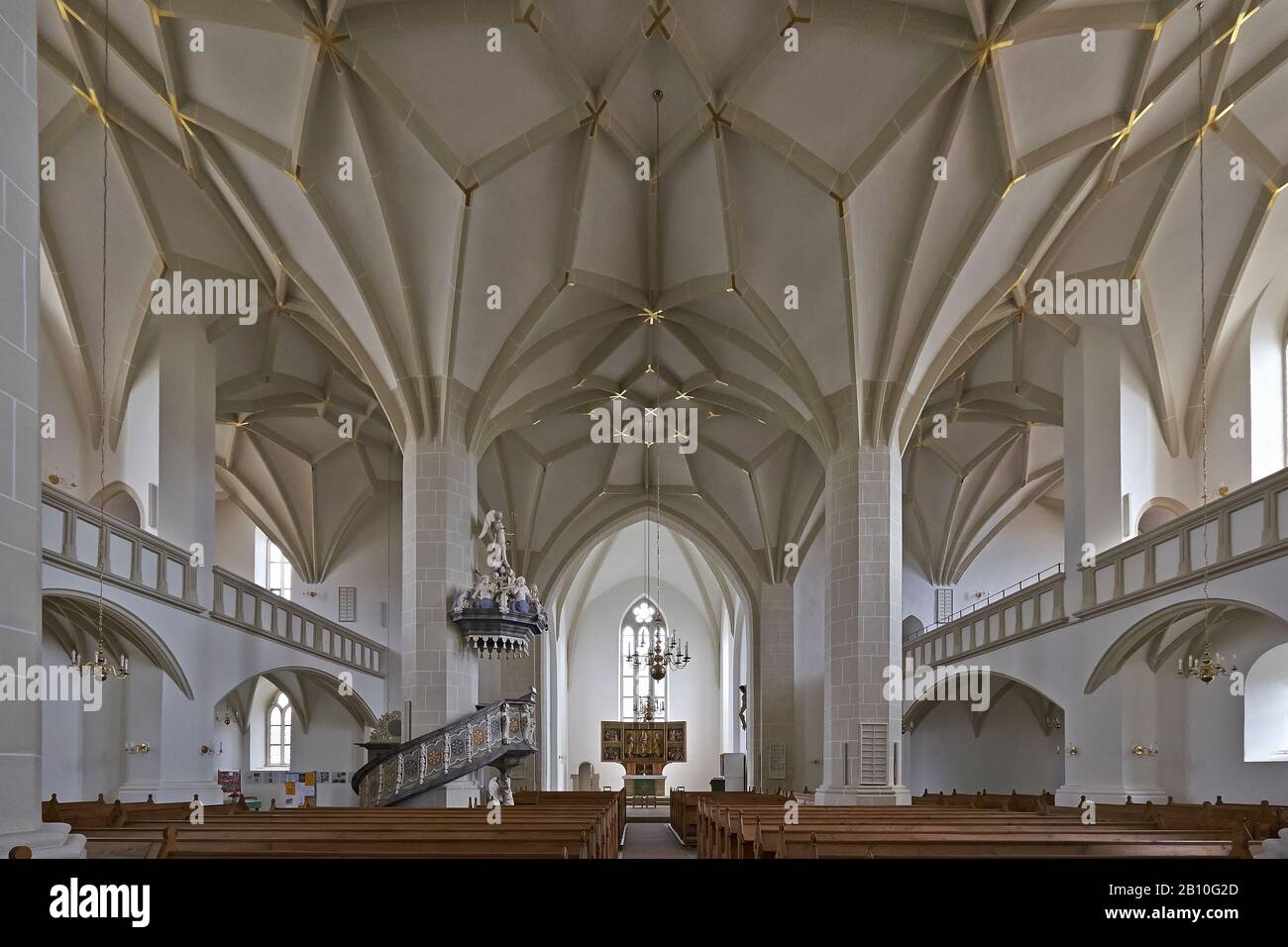 Coffre-fort en étoile dans l'église Saint-Johannis de Plauen, Vogtland, Saxe, Allemagne Banque D'Images