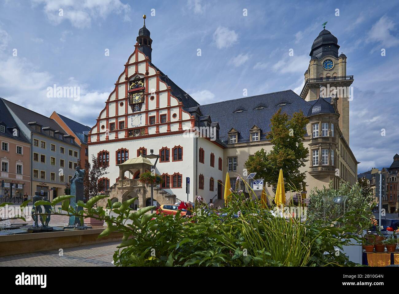Hôtel de ville à Altmarkt à Plauen, Vogtland, Saxe, Allemagne Banque D'Images
