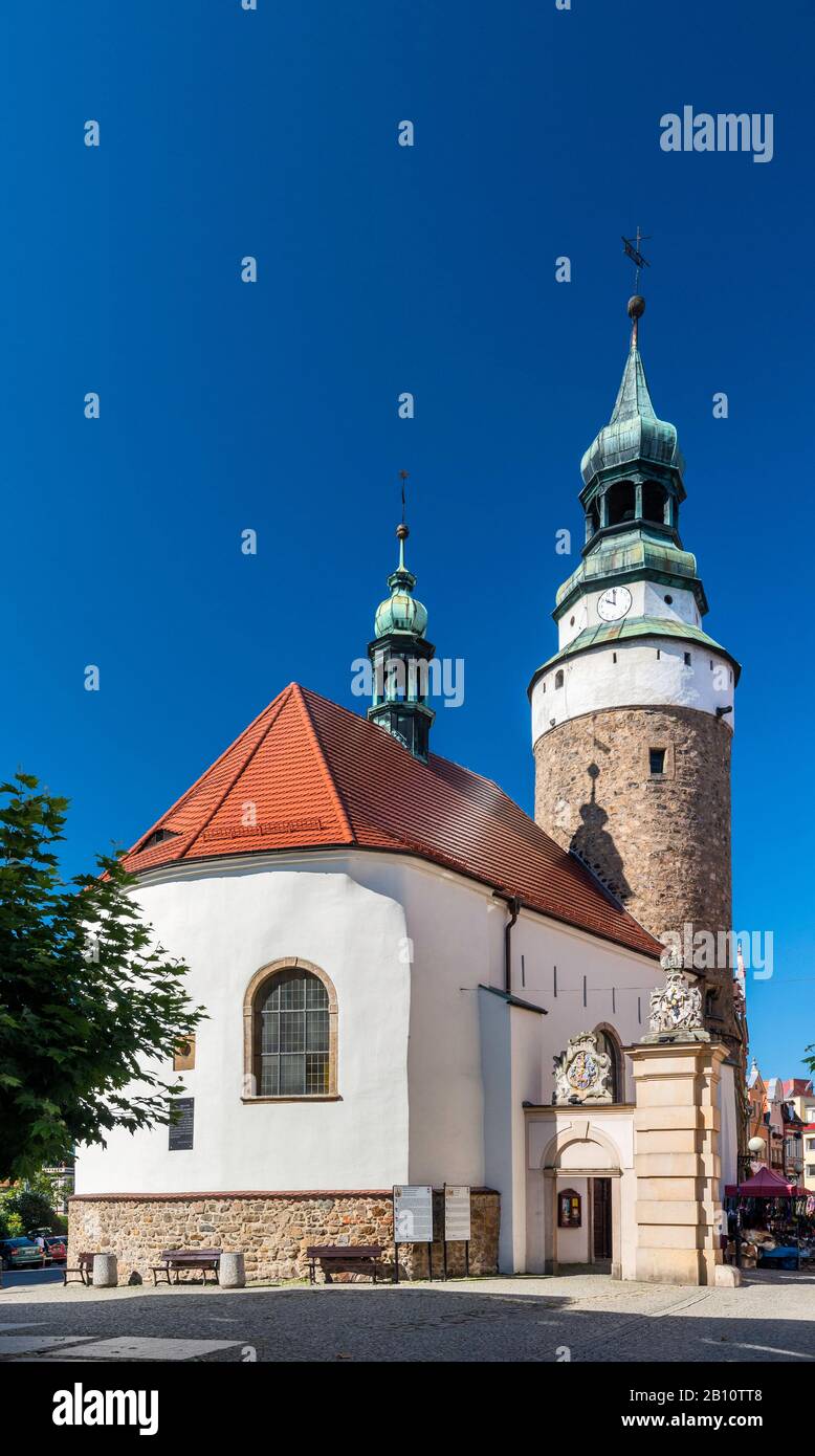 Chapelle de St Anne, avec ancienne tour défensive, XVe siècle, Jelenia Gora, Basse Silésie, Pologne Banque D'Images