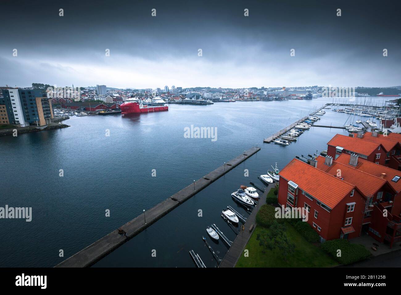 Stavanger sous la pluie, Norvège Banque D'Images