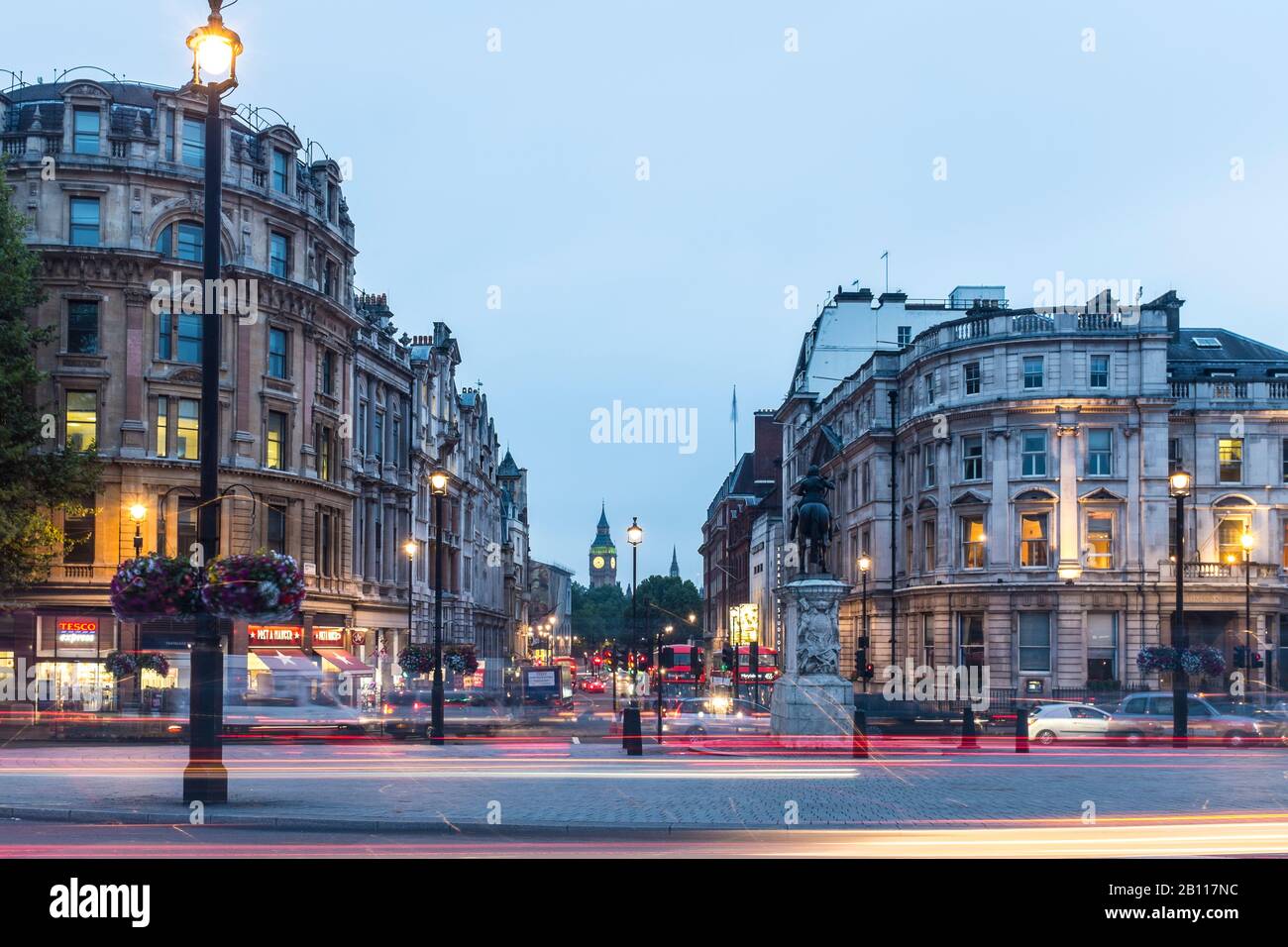 Vue De Trafalgar Square À Whitehall Et Big Ben, Londres, Grande-Bretagne Banque D'Images