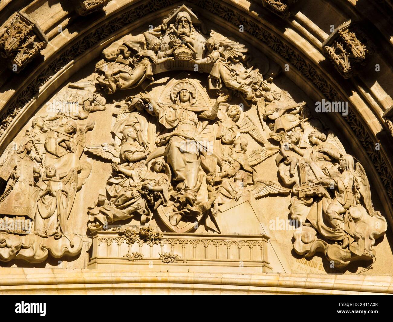 Portail d'entrée de la cathédrale de Séville. Séville, Andalousie, Banque D'Images