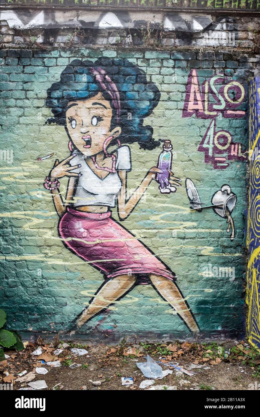 Street Art, East End, Londres, Grande-Bretagne Banque D'Images