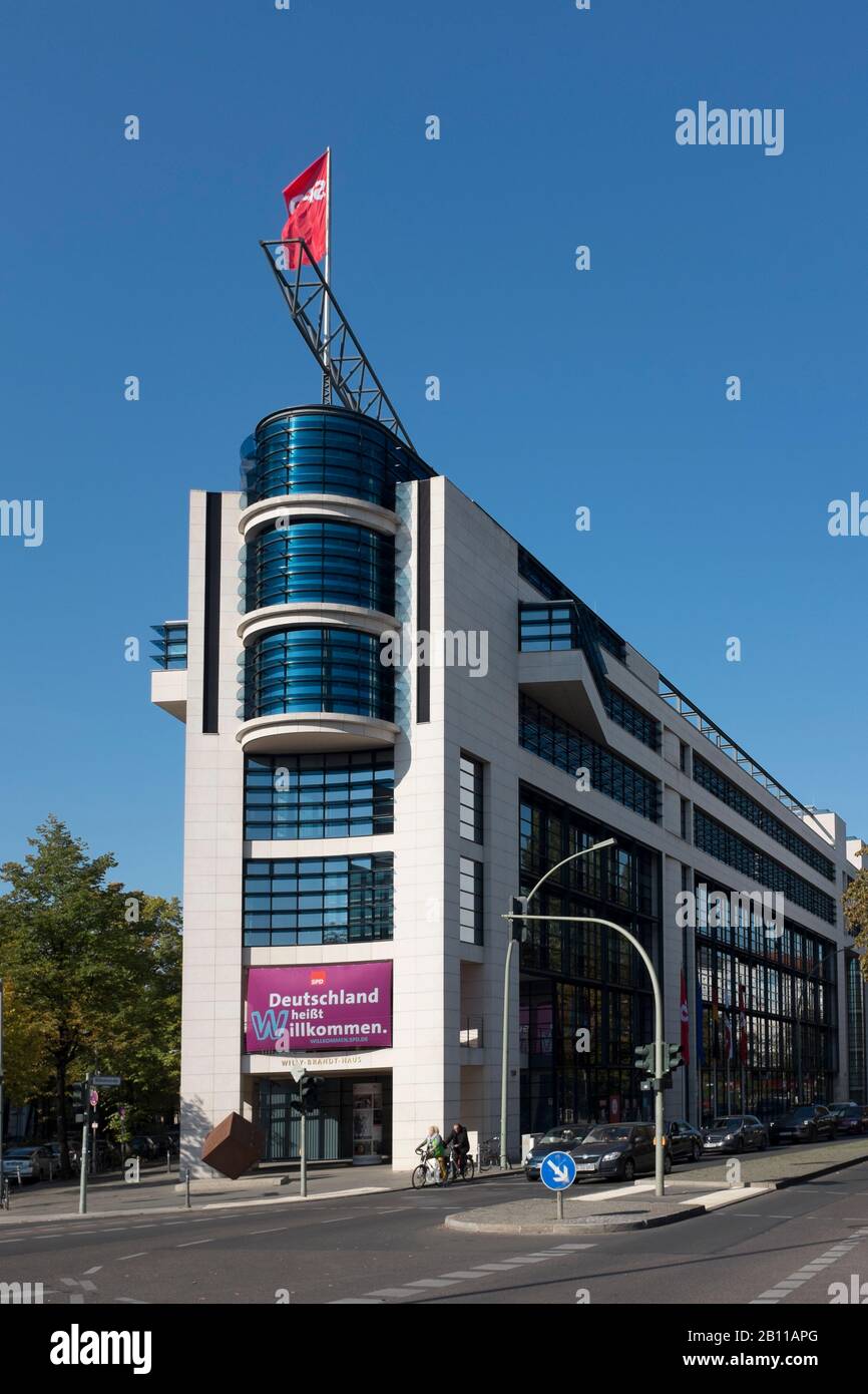 Willy-Brandt-Haus, siège du parti fédéral SPD, Kreuzberg, Berlin, Allemagne Banque D'Images