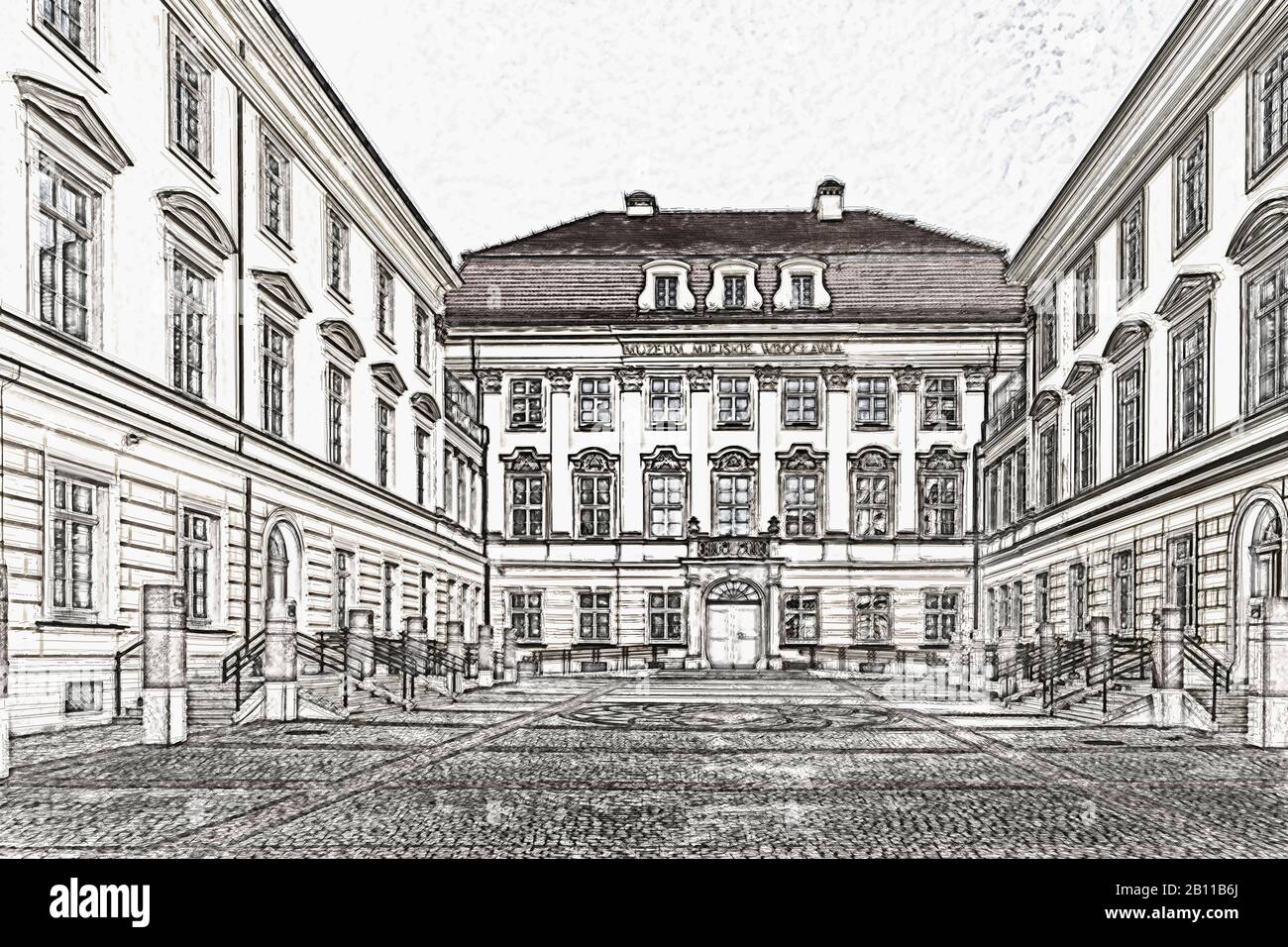 Le Palais Royal Wroclaw (Palac Klolewski) fut depuis 1750 la résidence de prussien Hohenzollern, Wroclaw, Basse Silésie Voivodeship, Pologne, Europe Banque D'Images