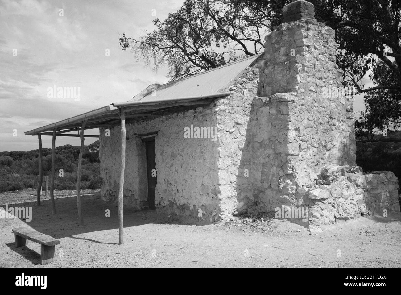 Cottage restauré au parc national Innes, Australie méridionale Banque D'Images
