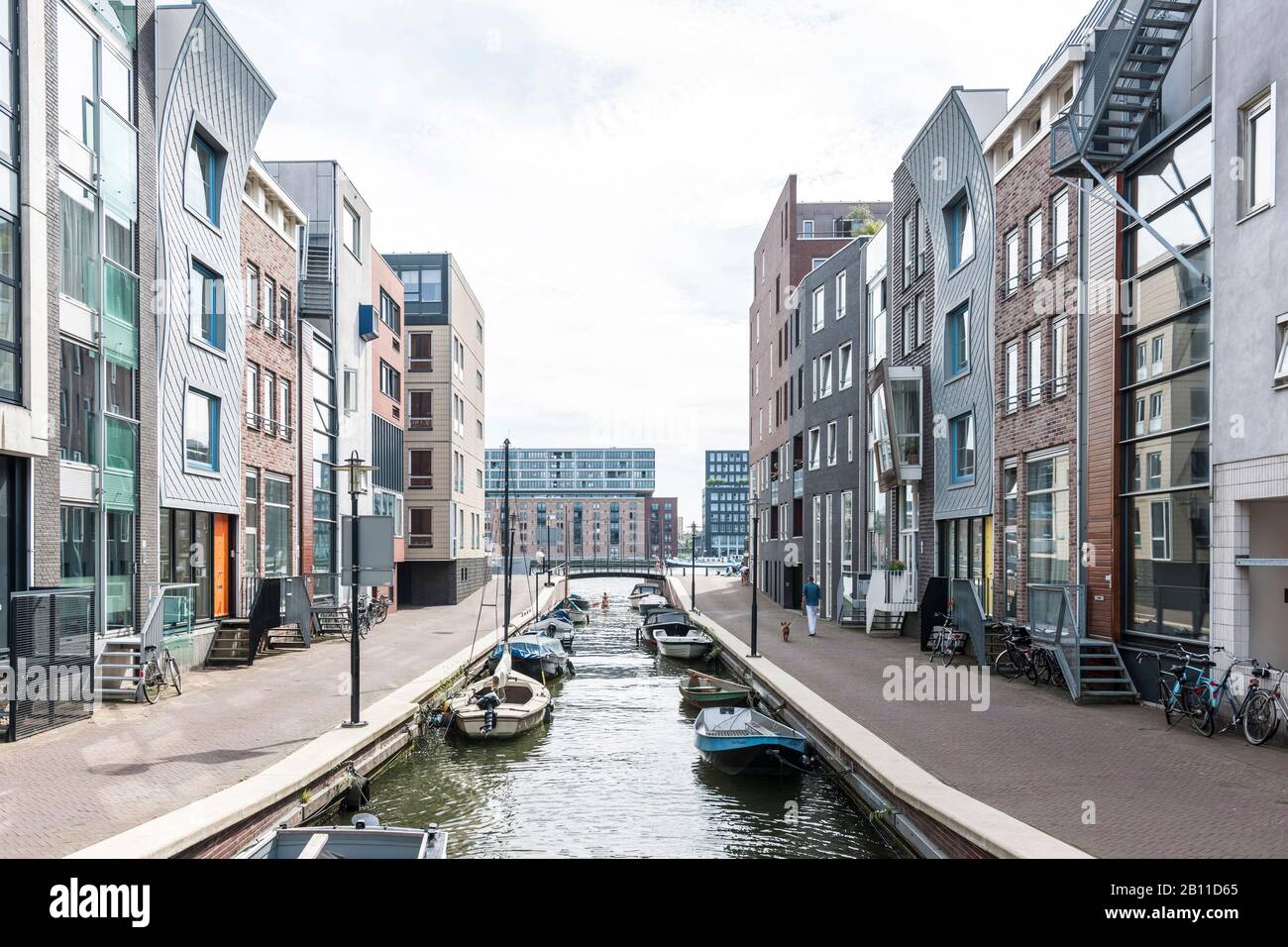 Les immeubles d'appartements moderne, Java Eiland, Amsterdam, Pays-Bas Banque D'Images