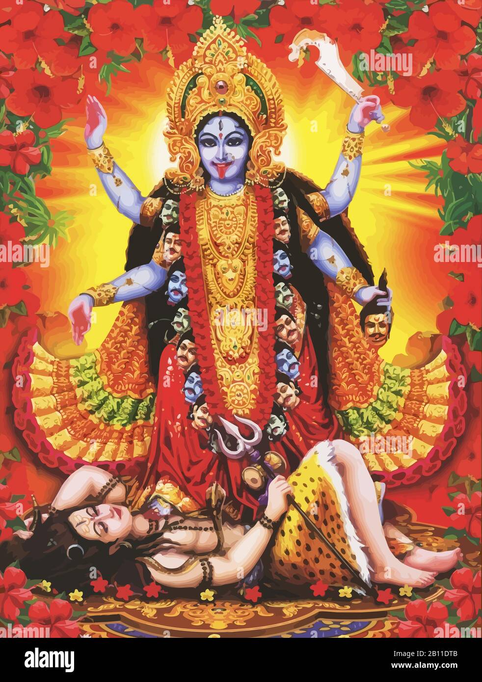 Deesse Kali De La Mort Illustration Hindou Indienne Photo Stock Alamy