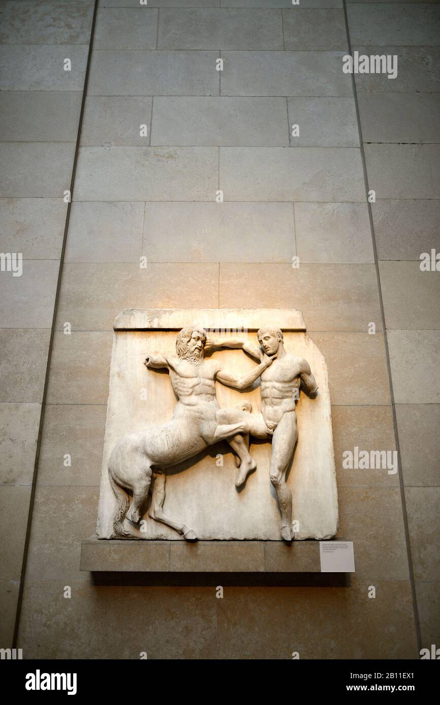 Londres, Angleterre, Royaume-Uni. British Museum, Bloomsbury. La galerie Parthénon - abrite les marbres d'Elgin Banque D'Images