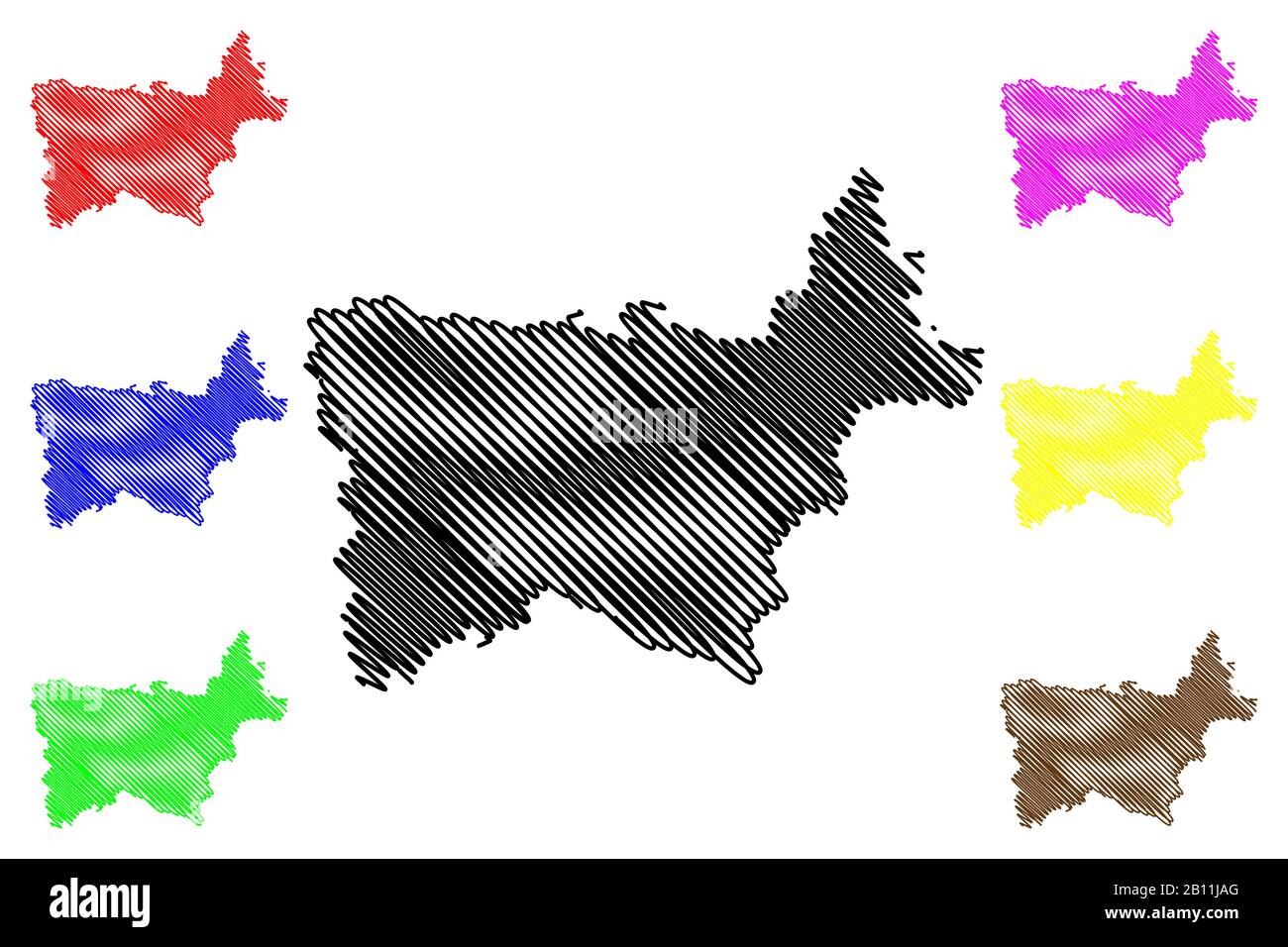 Voru Comté (République d'Estonie, les comtés de l'Estonie) map vector illustration, scribble sketch carte Vorumaa Illustration de Vecteur