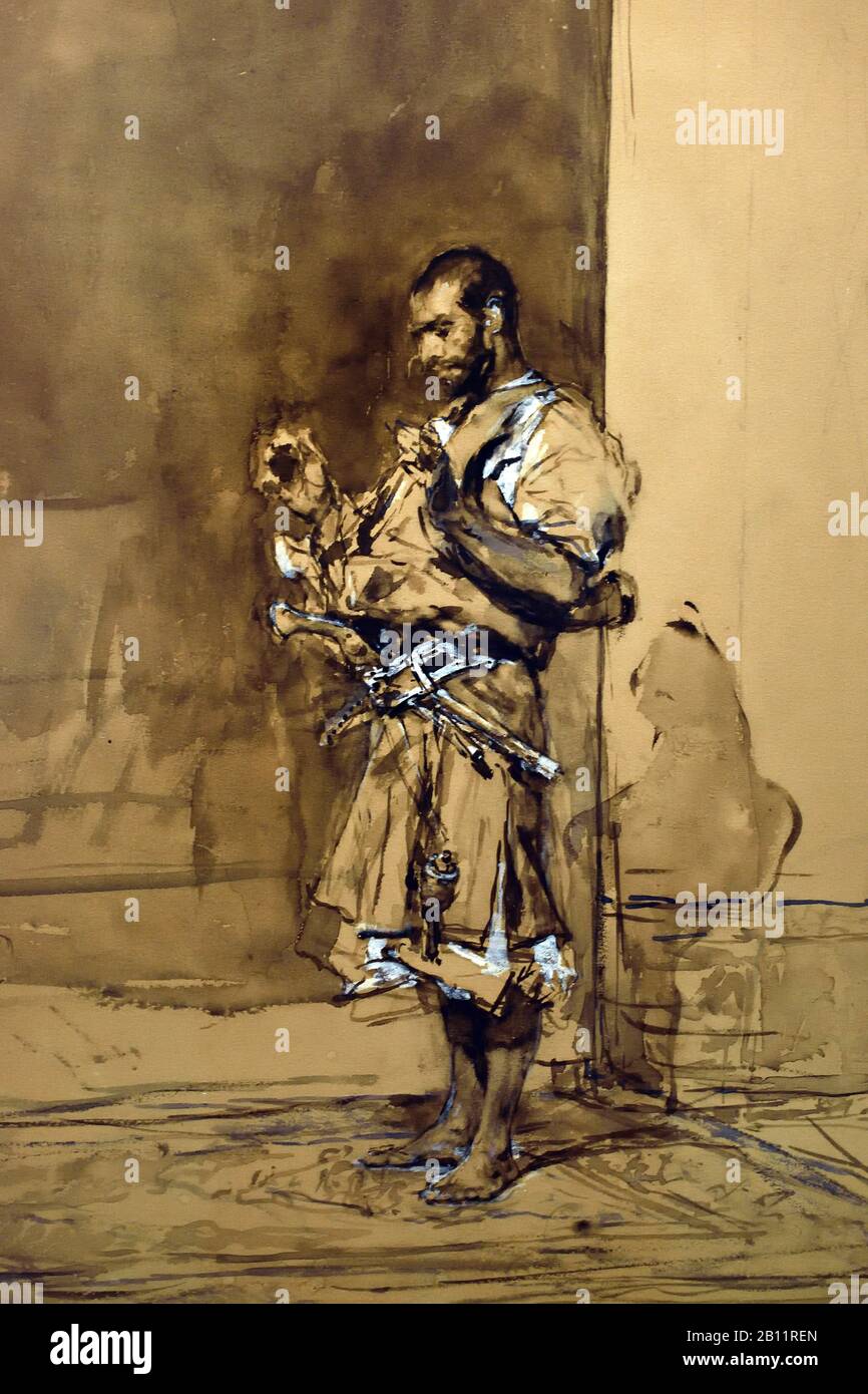 Le Payeur (1871) Par Le Peintre Espagnol Marià Fortuny Ou Mariano Fortuny 1838-1878 Espagne, Détail. Banque D'Images