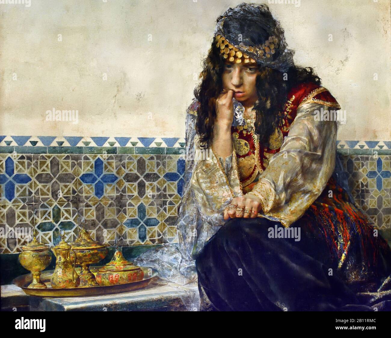 La lettre (1885) une peinture d'Antoni Fabrés ou Antonio Fabrés (1854-1938) peintre espagnol Banque D'Images