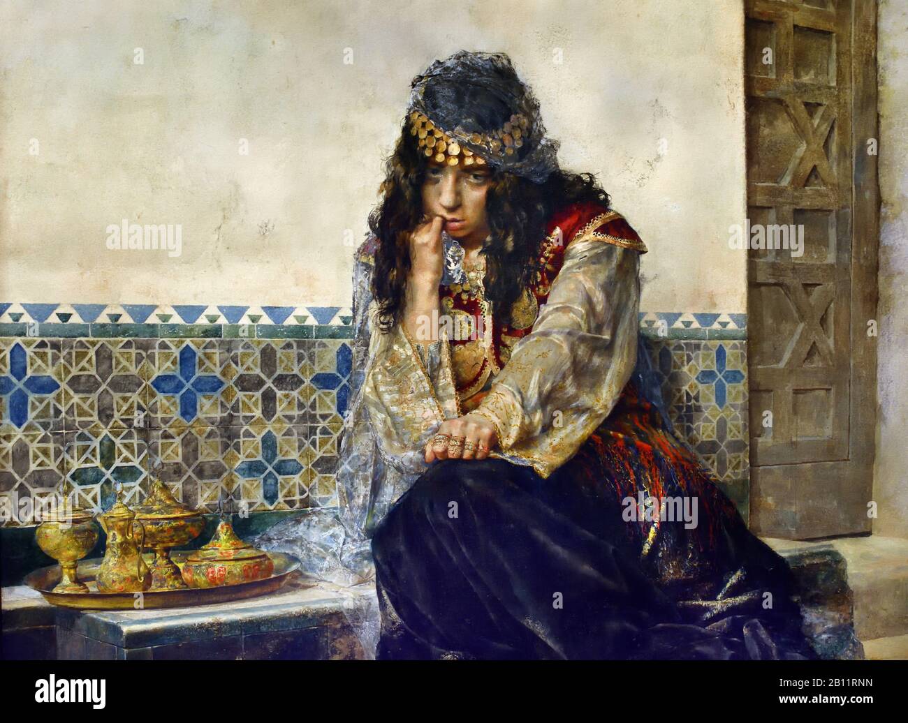 La lettre (1885) une peinture d'Antoni Fabrés ou Antonio Fabrés (1854-1938) peintre espagnol Banque D'Images