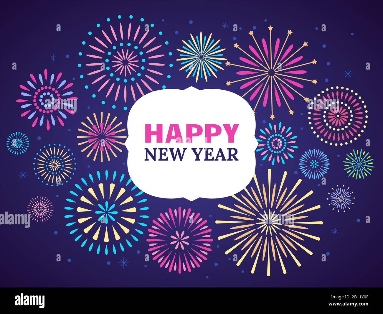 Affiche de feu d'artifice du nouvel an. Fête 2019 feux d'artifice. Concept d'illustration vectorielle Illustration de Vecteur