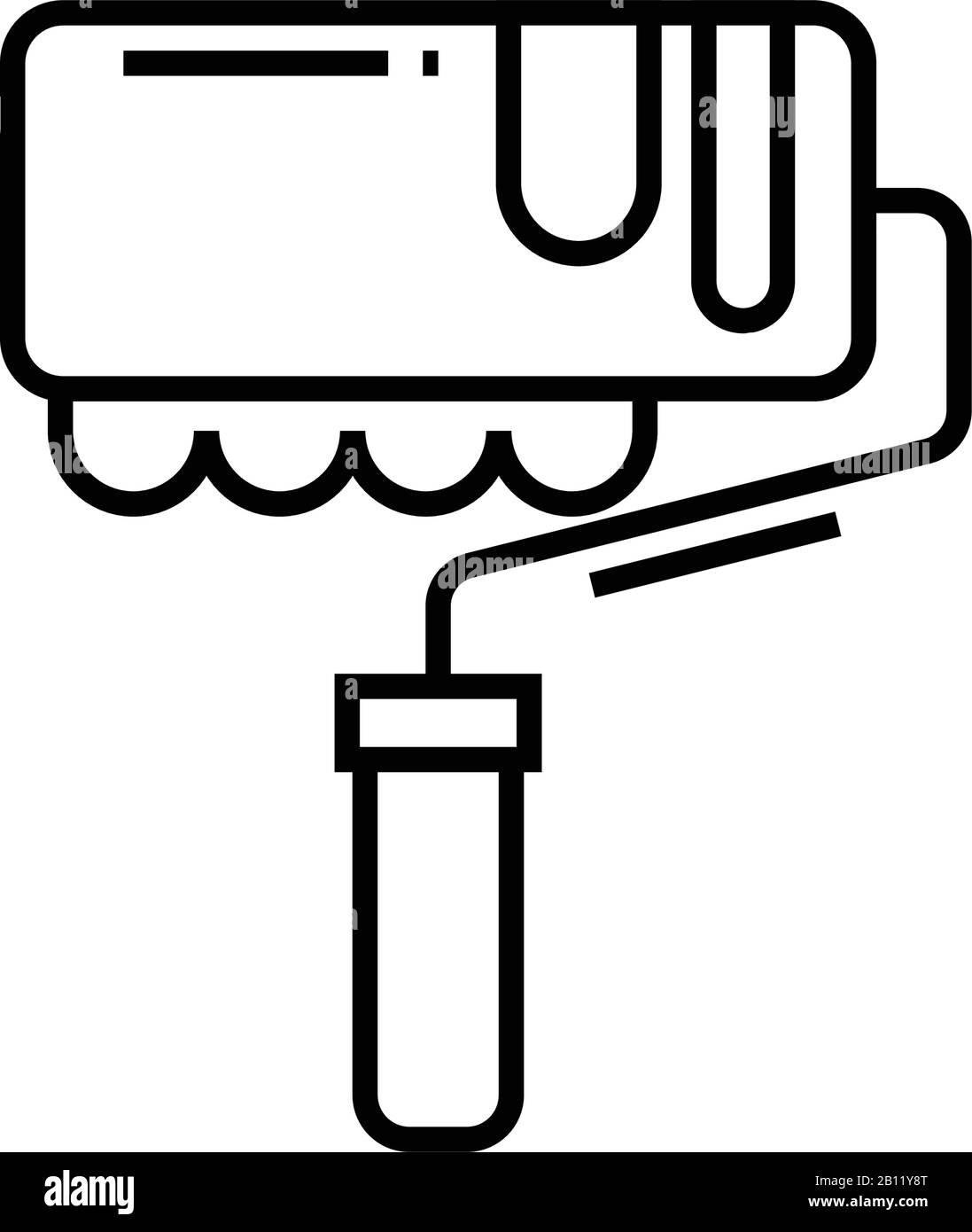 Icône de ligne de mur de coloration, signe de concept, illustration vectorielle de contour, symbole linéaire. Illustration de Vecteur