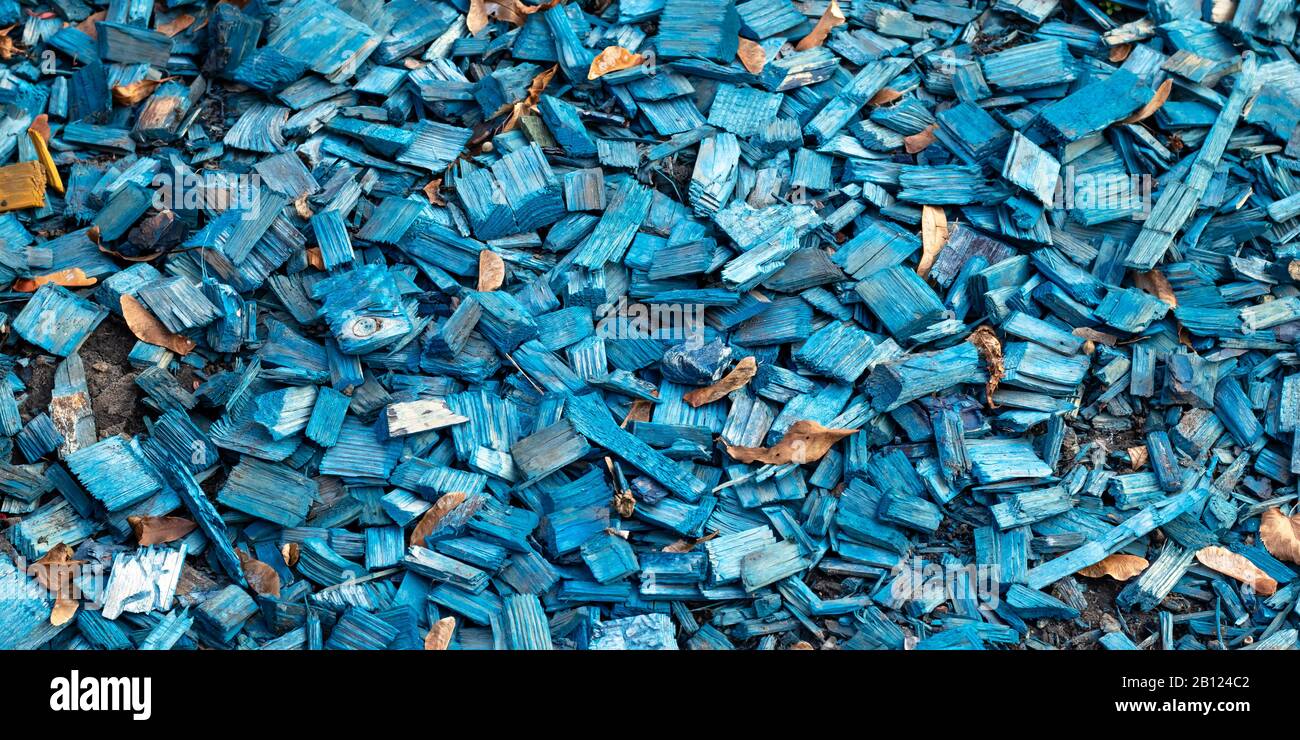 Copeaux De Bois Paillage Deco Bleu Azur 10L - Décoration Jardin Et Intérieur