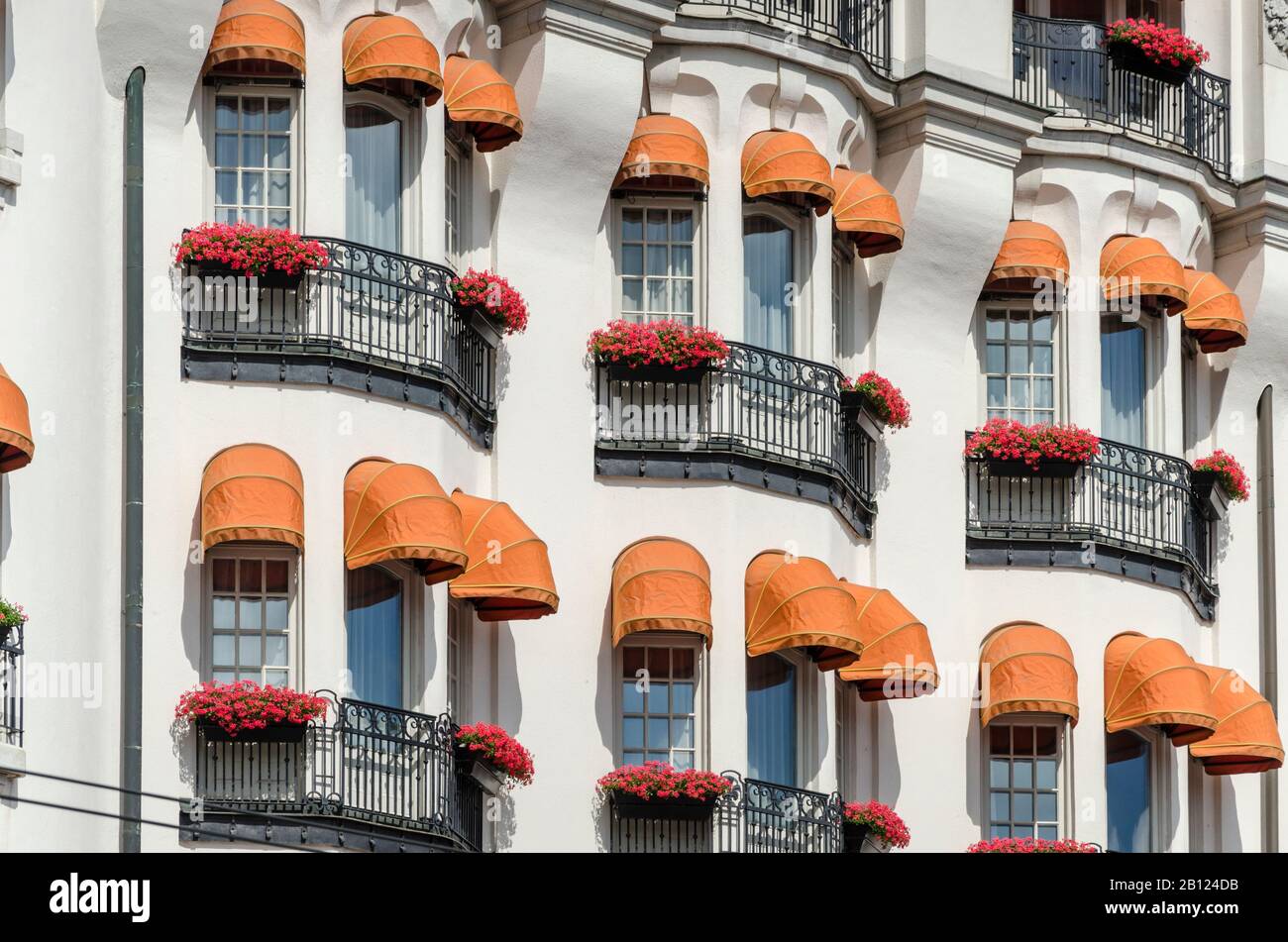 Façades historiques, Strandvägen, vieille ville, Stockholm, Suède, Europe Banque D'Images