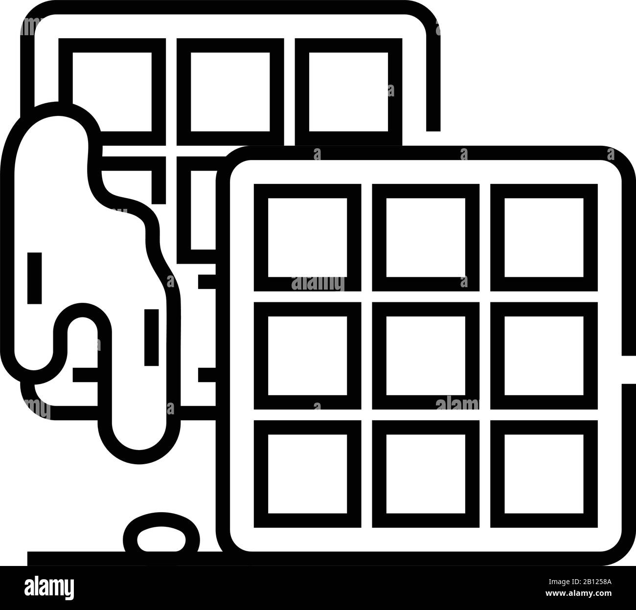 Icône de ligne de cookies Choco, signe concept, illustration vectorielle, symbole linéaire. Illustration de Vecteur