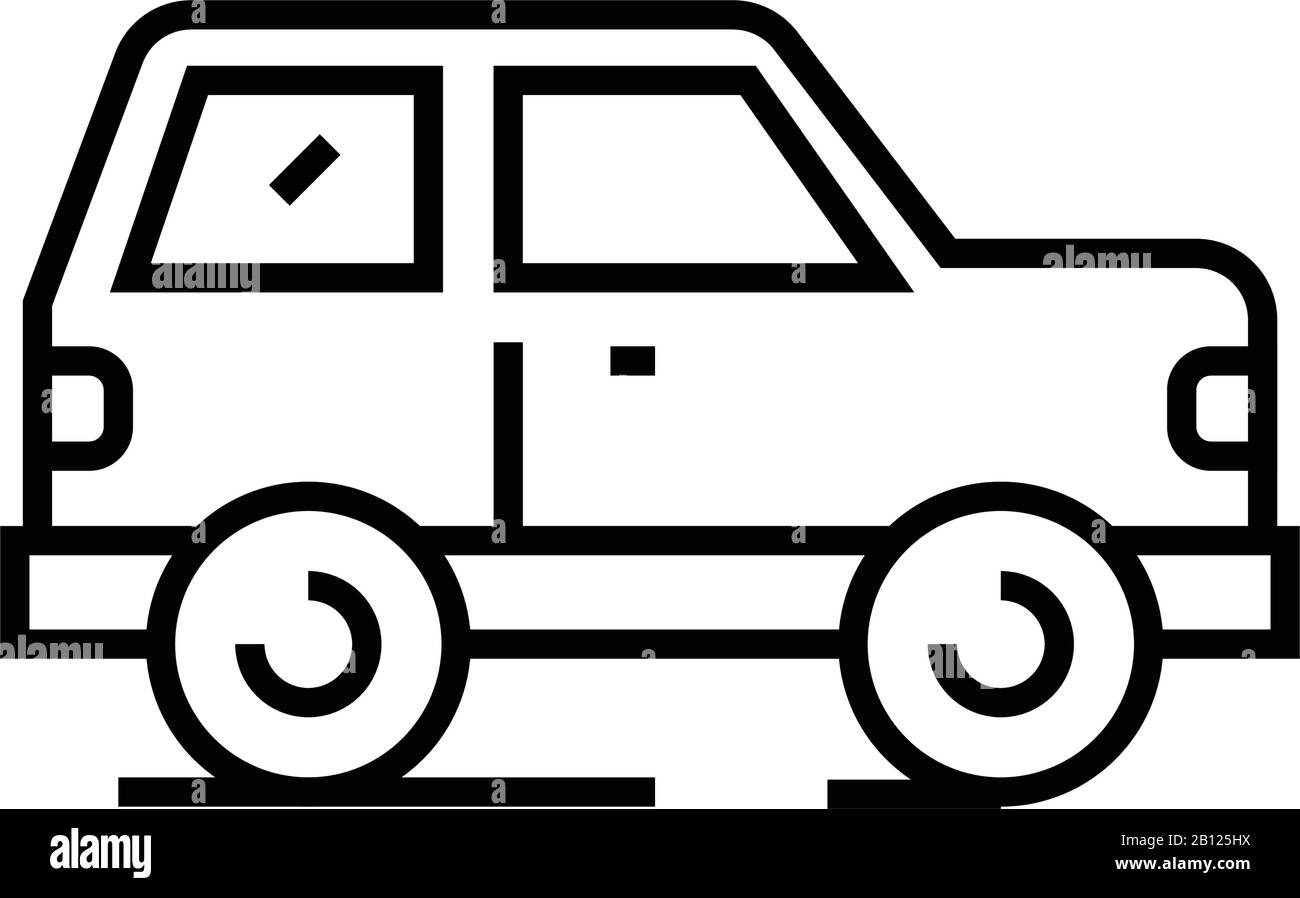 Icône de ligne de voiture, signe de concept, illustration vectorielle de contour, symbole linéaire. Illustration de Vecteur