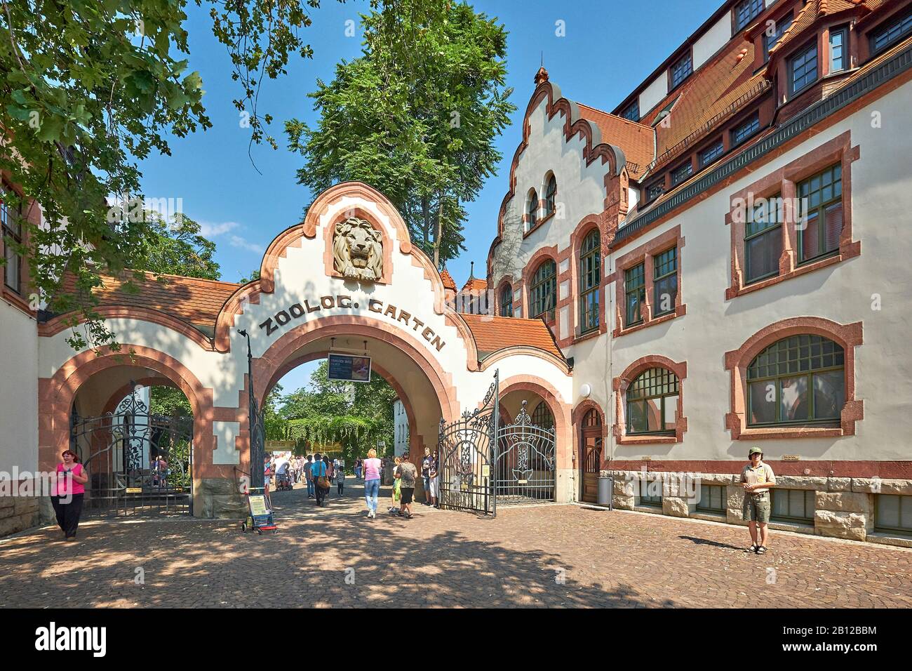 Entrée du Zoo de Leipzig, Leipzig, Saxe, Allemagne Banque D'Images