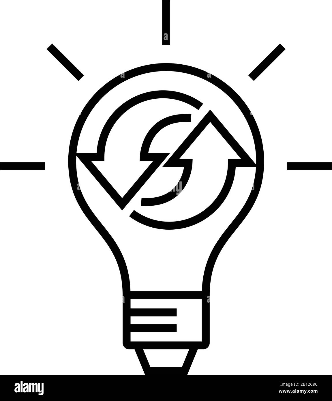 Icône de ligne de décision Brightful, signe de concept, illustration vectorielle, symbole linéaire. Illustration de Vecteur