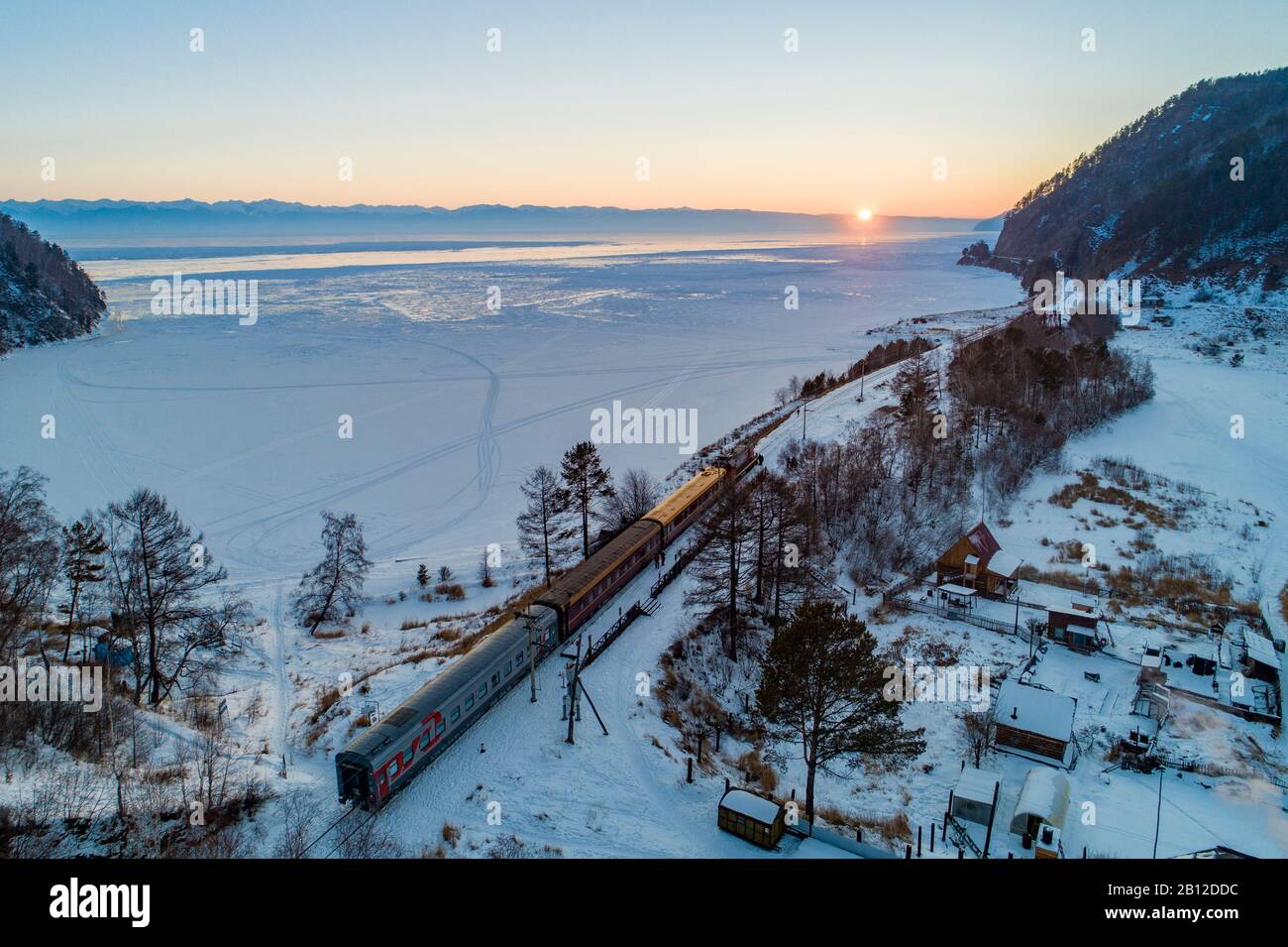Chemin de fer transsibérien, au lac Baïkal, Russie Banque D'Images