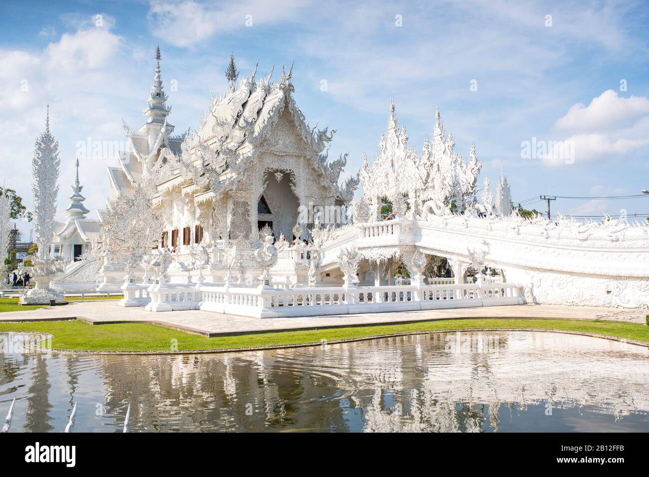 Wat Rong Khun, temple Chiang Rai, Thaïlande Banque D'Images