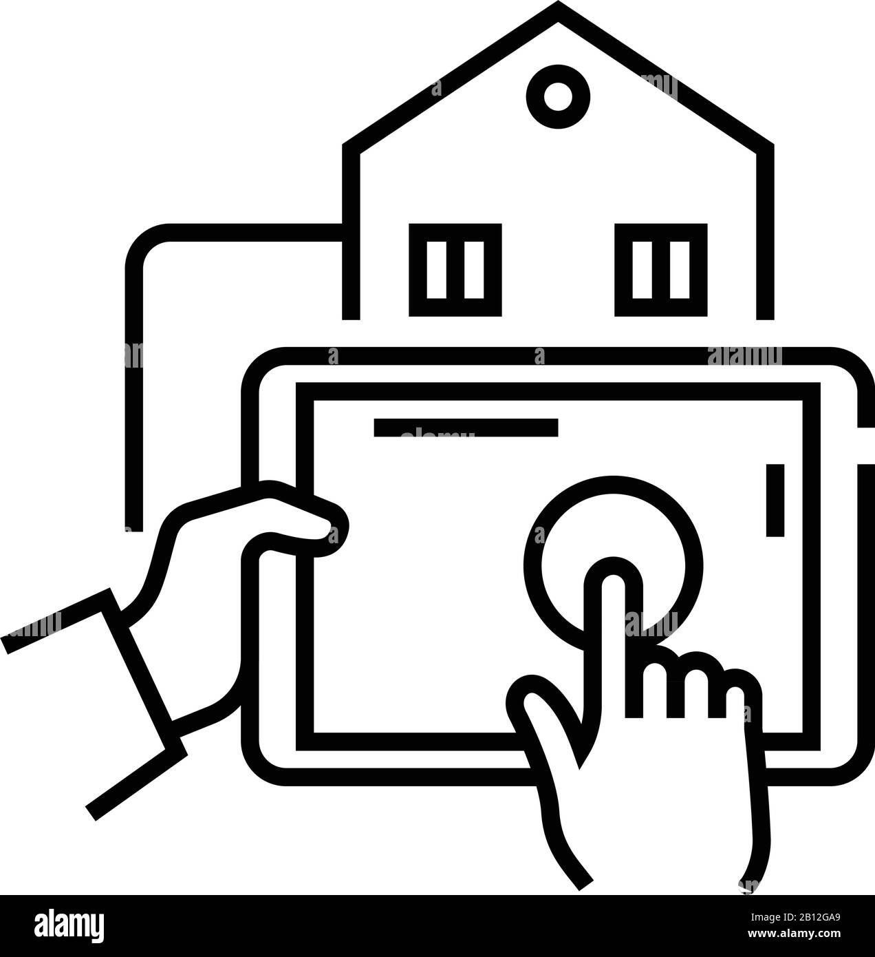 Choix de l'icône de ligne d'appartements, du signe de concept, de l'illustration vectorielle de contour, du symbole linéaire. Illustration de Vecteur