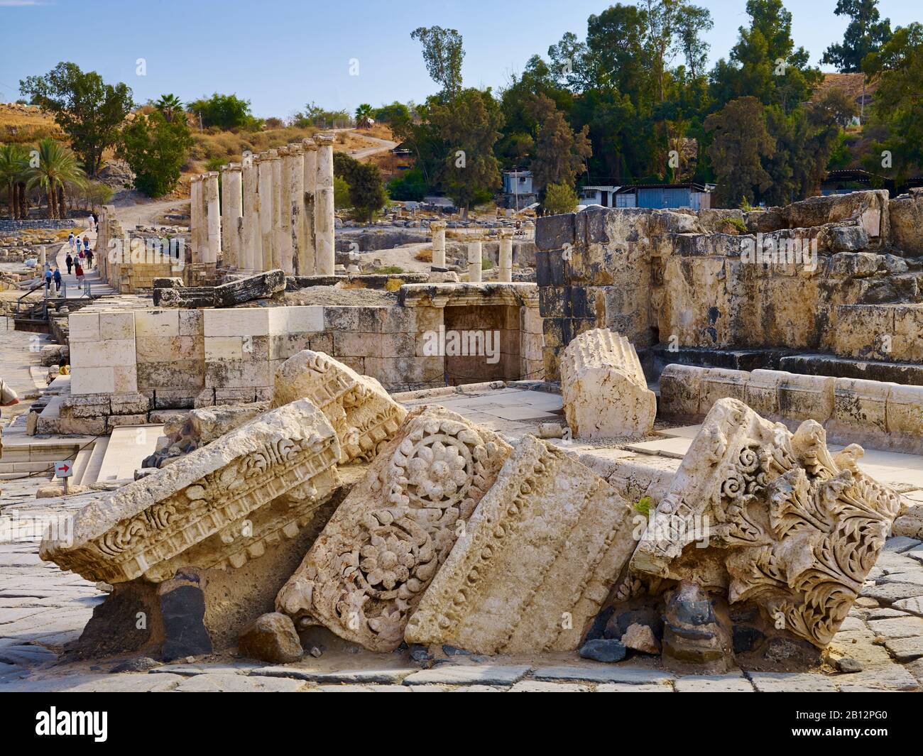 Silvanus Street de l'ancienne ville de Bet Ash'an aussi Scythopolis dans la vallée de Jordanie, Israël Banque D'Images