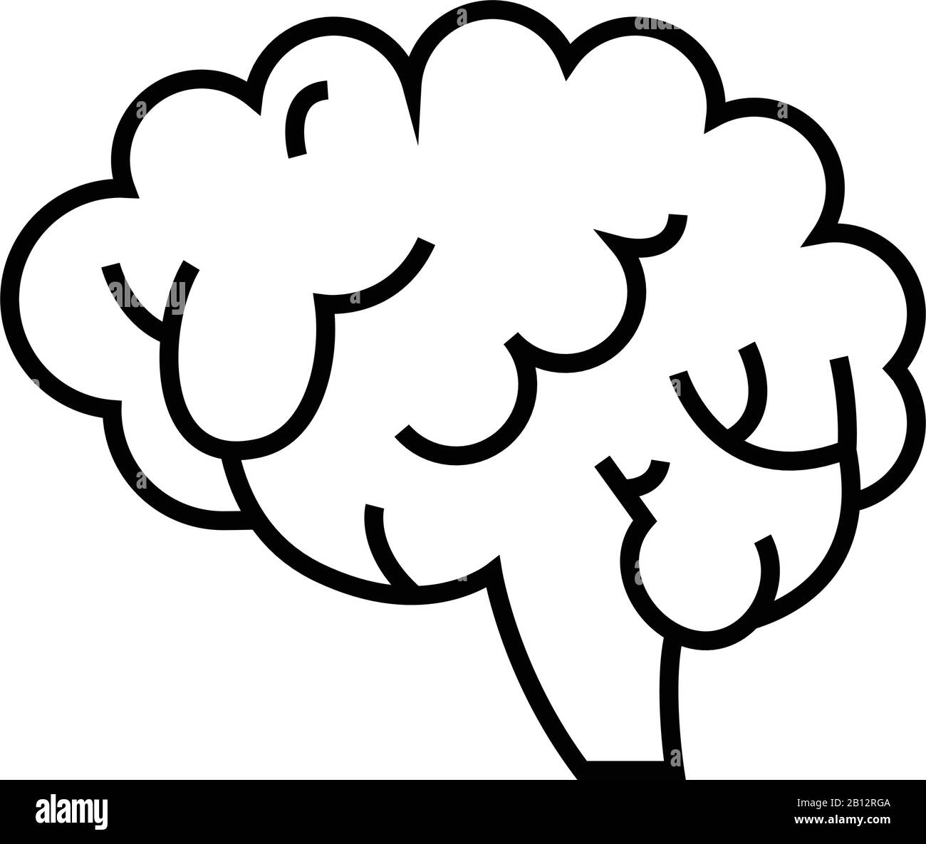 Icône de ligne cérébrale, signe de concept, illustration vectorielle de contour, symbole linéaire. Illustration de Vecteur
